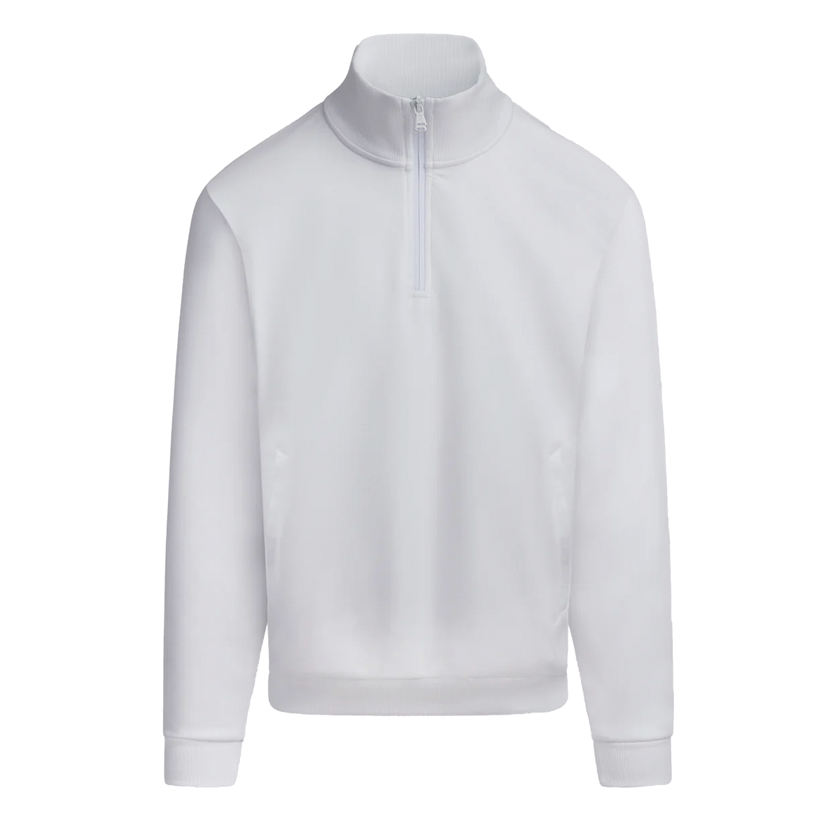 Sandbanks Interlock Quarter Zip Sweatshirt White