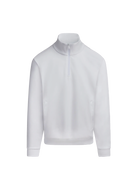 White half-zip sweatshirt on a white background
