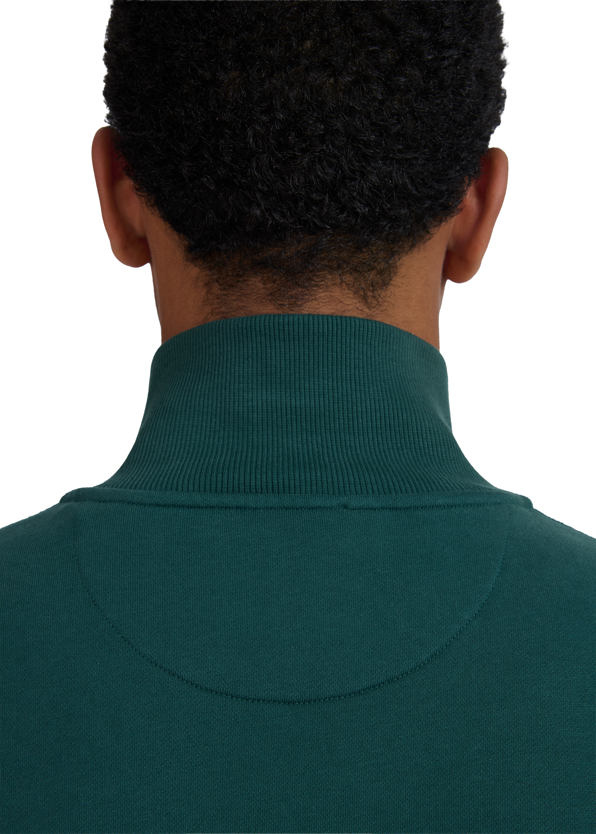 Sandbanks Badge Logo Quarter Zip Sweatshirt - Emerald Green