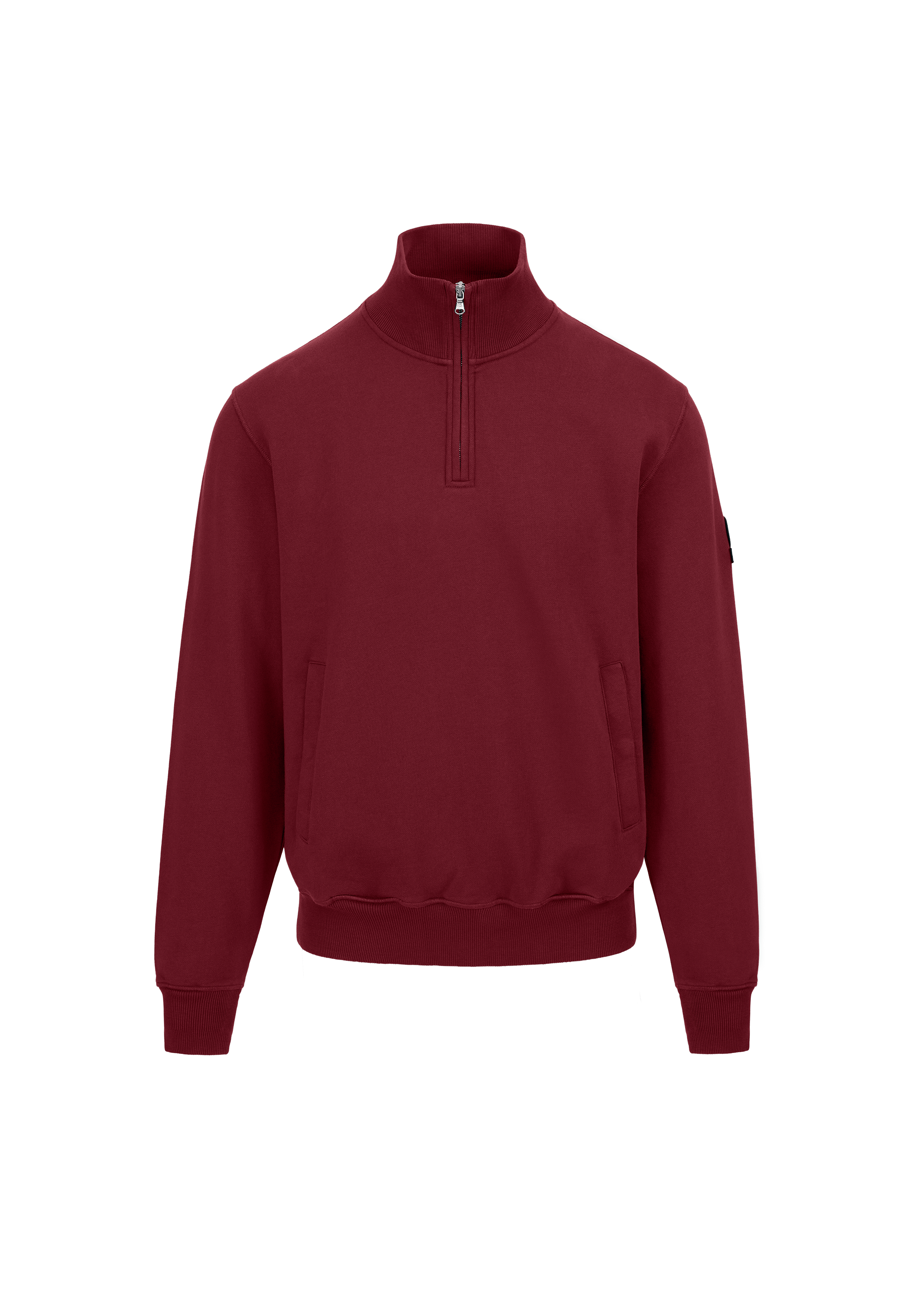 Sandbanks Badge Logo Quarter Zip Sweatshirt - Port