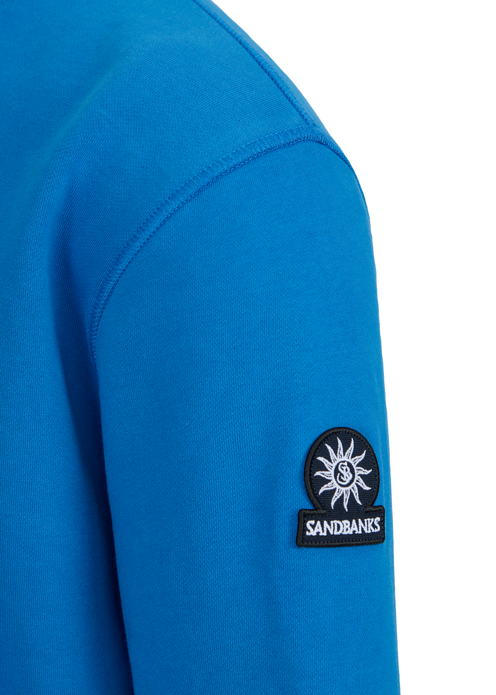 Sandbanks Badge Logo Quarter Zip Sweatshirt - Cobalt Blue