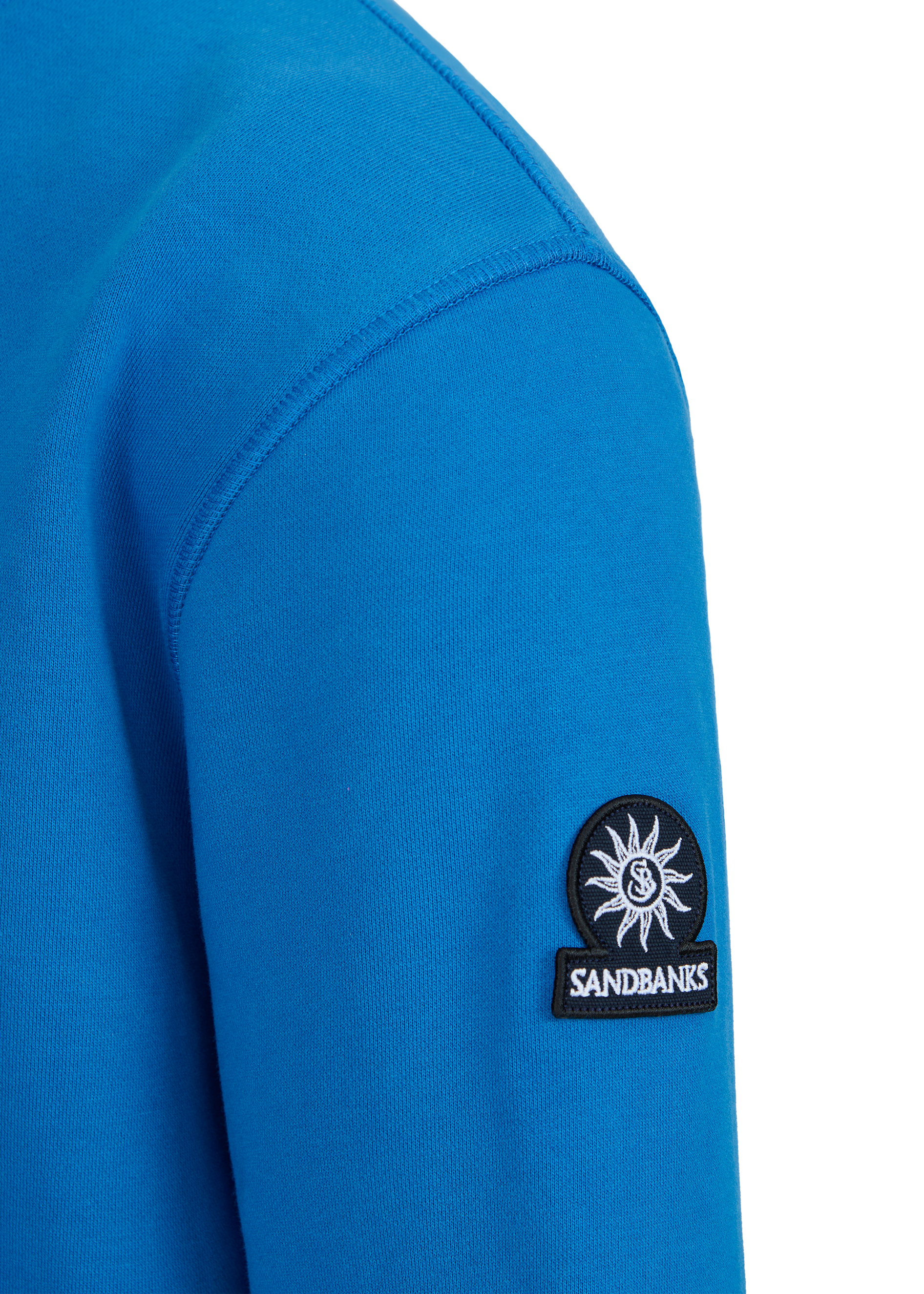 Sandbanks Badge Logo Quarter Zip Sweatshirt - Cobalt Blue
