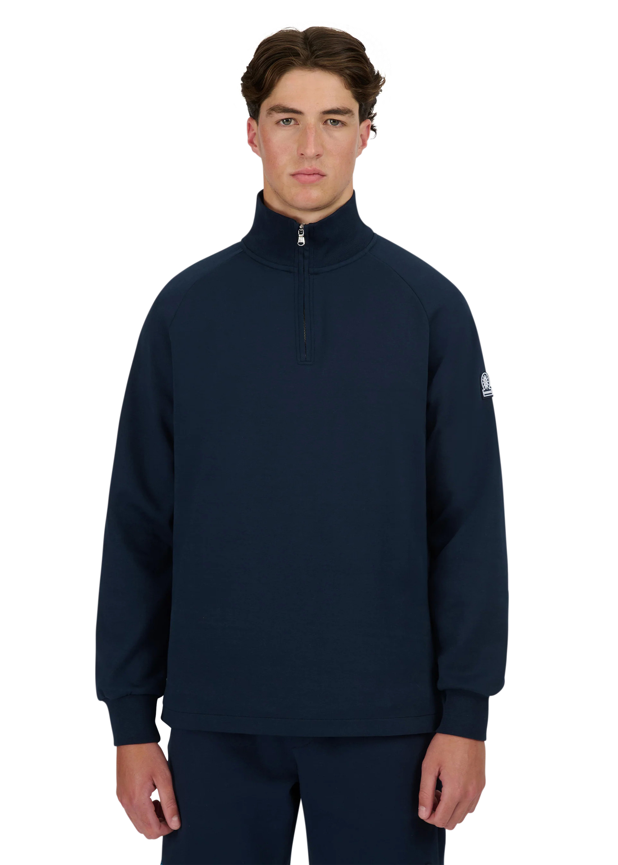 Sandbanks Interlock Quarter Zip - Navy