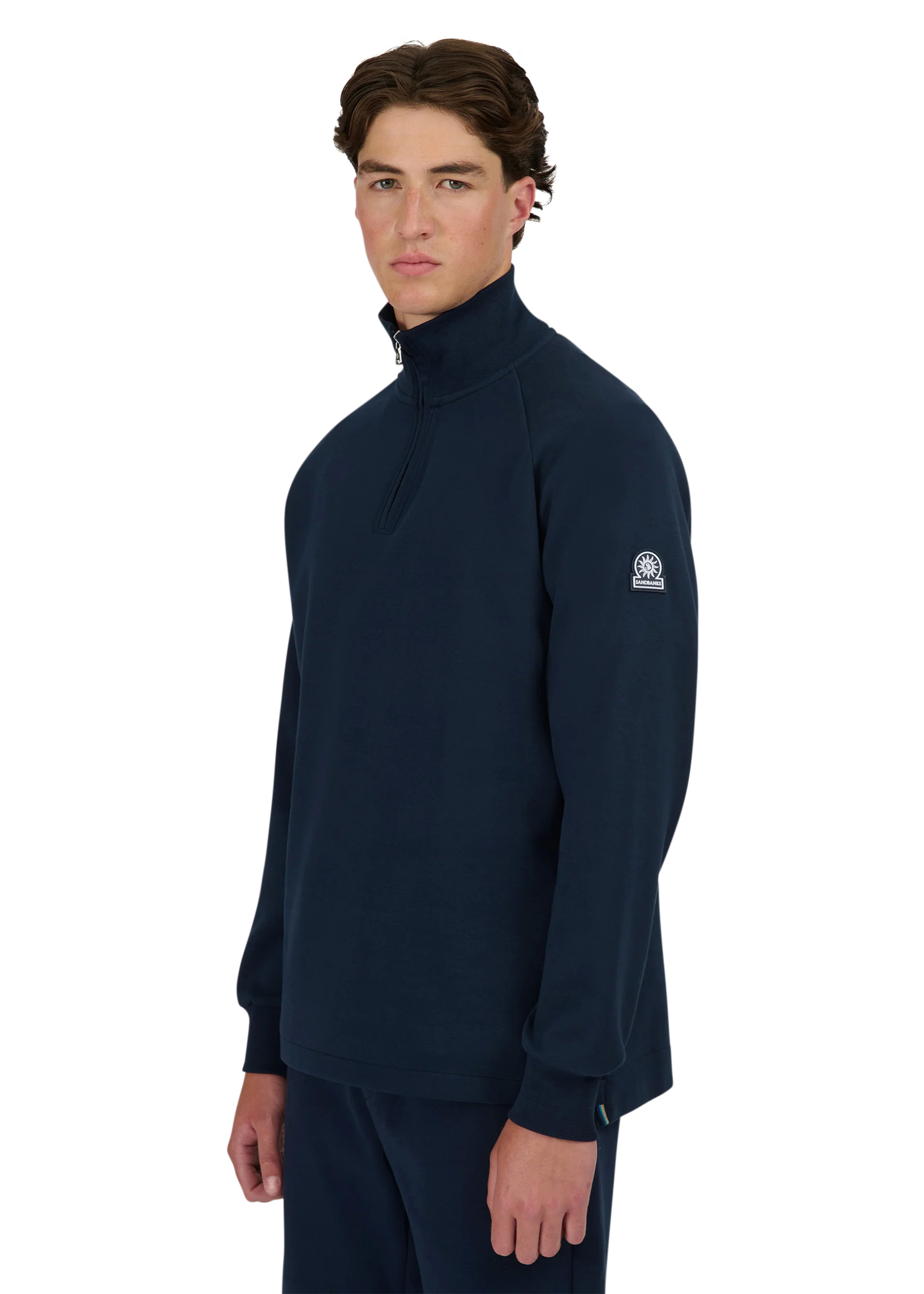Sandbanks Interlock Quarter Zip - Navy