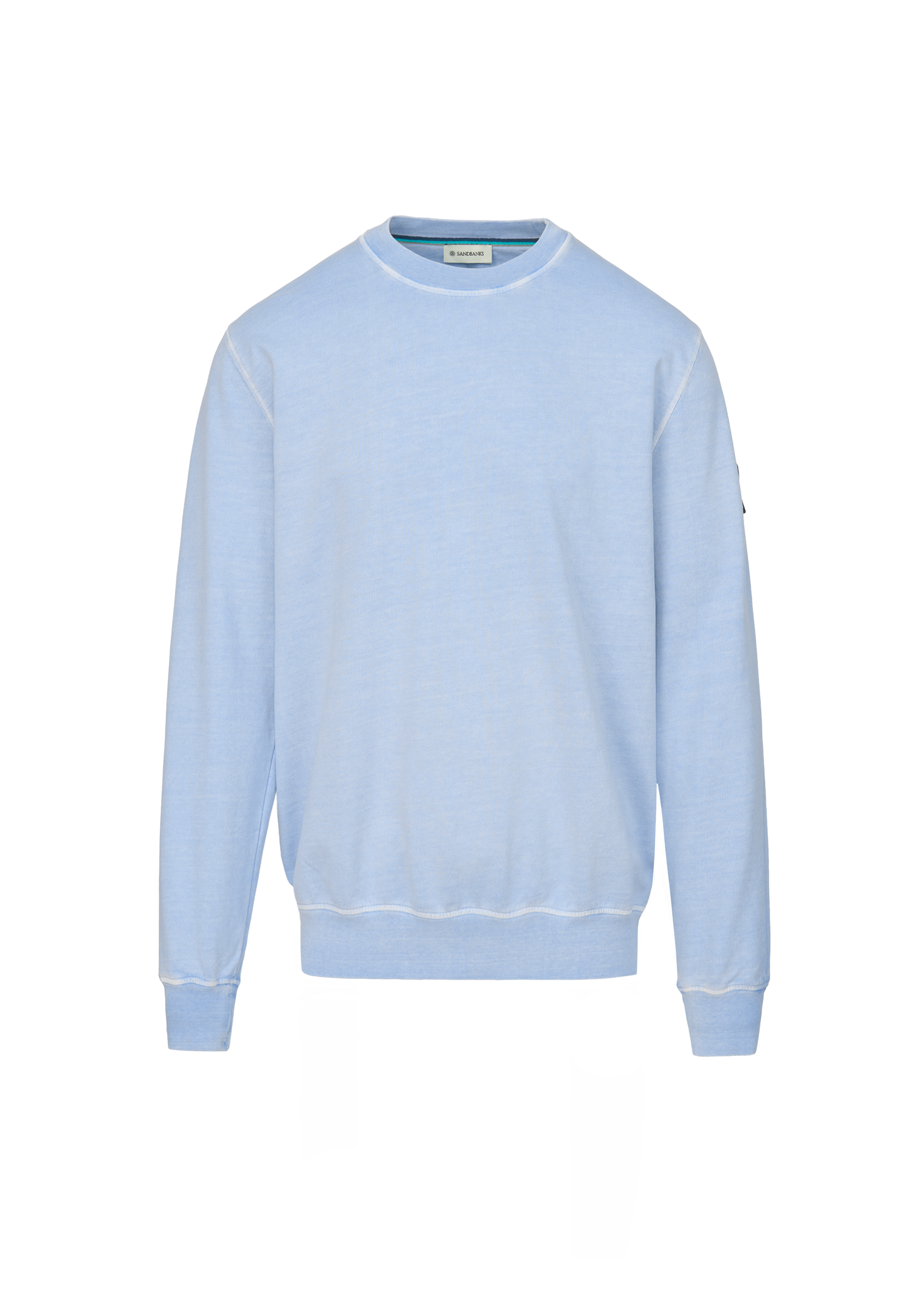 Sandbanks Badge Logo Mineral Wash Sweatshirt - Dusty Blue - Sandbanks