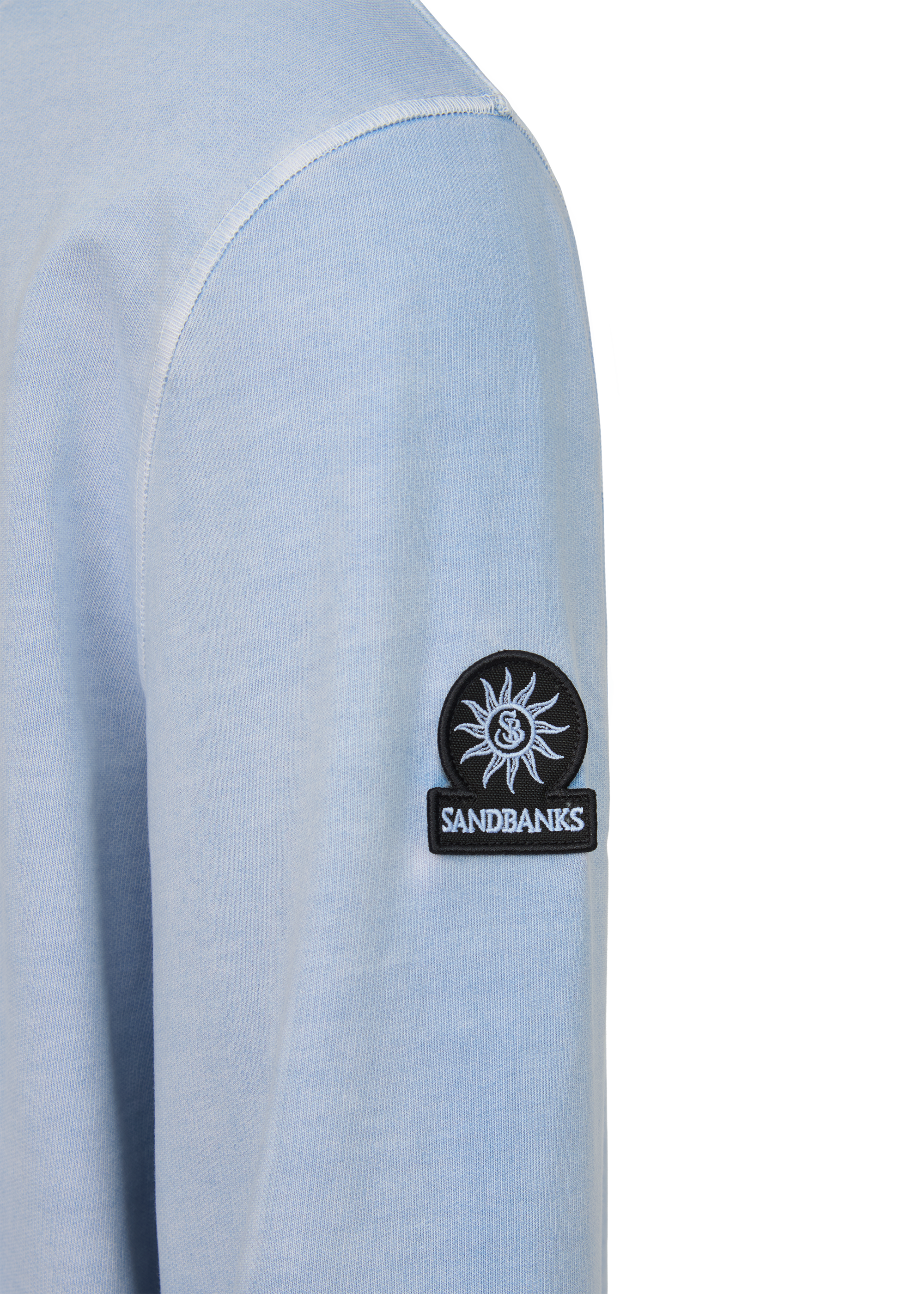 Sandbanks Badge Logo Mineral Wash Sweatshirt - Dusty Blue - Sandbanks