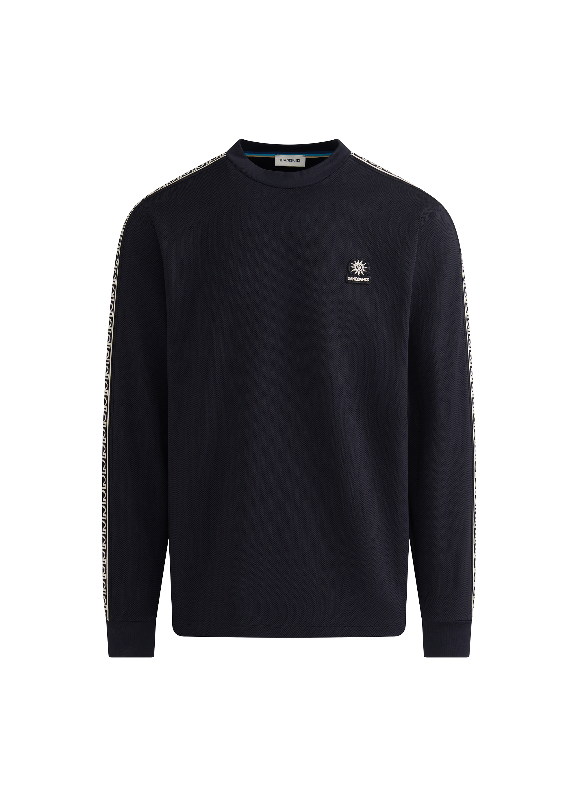 LS Mock Neck Tape Sweat Top - Black