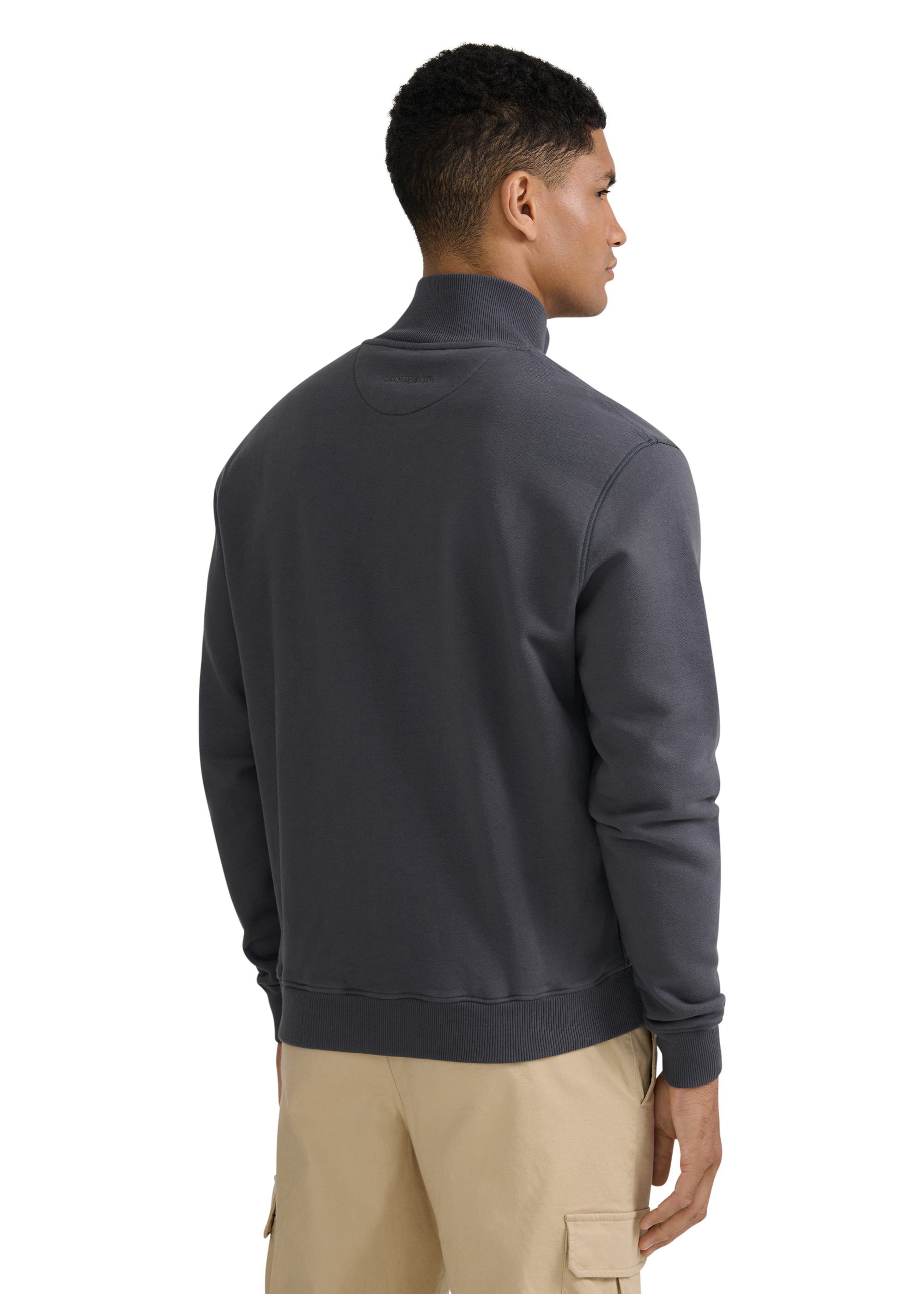 Funnel Neck Zip-Through Jacket - Anthracite