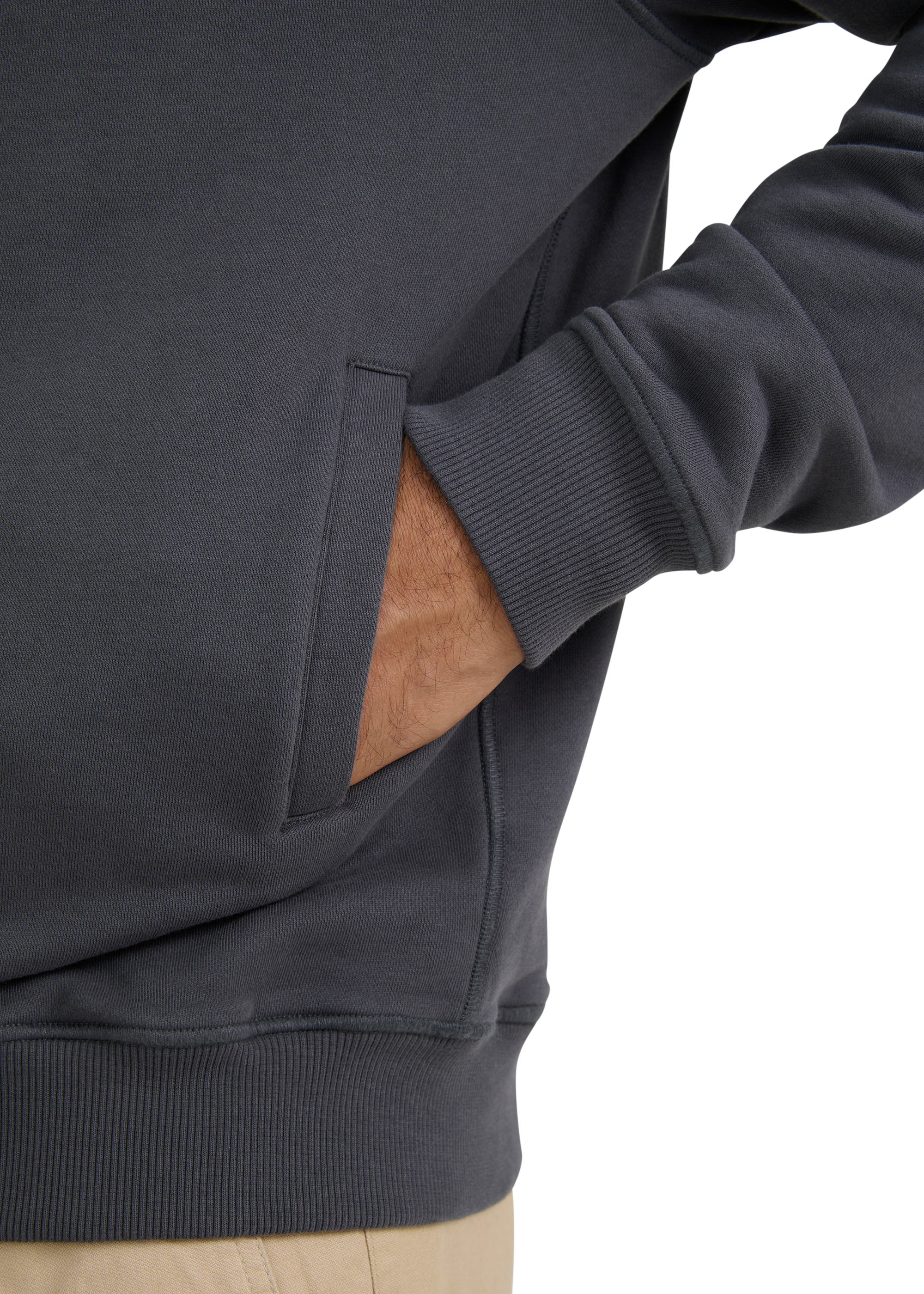 Funnel Neck Zip-Through Jacket - Anthracite
