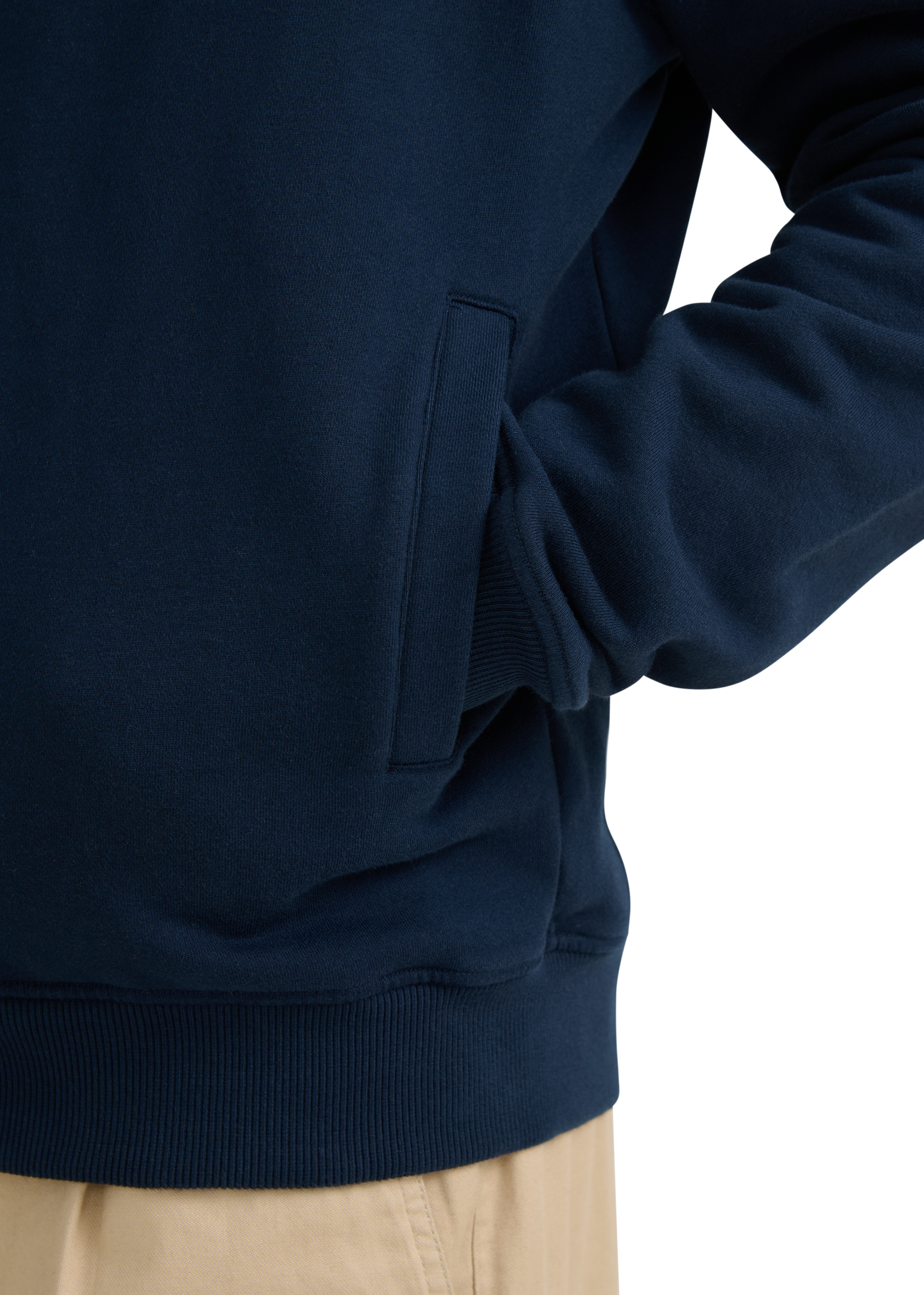 Funnel Neck Zip-Through Jacket - Navy