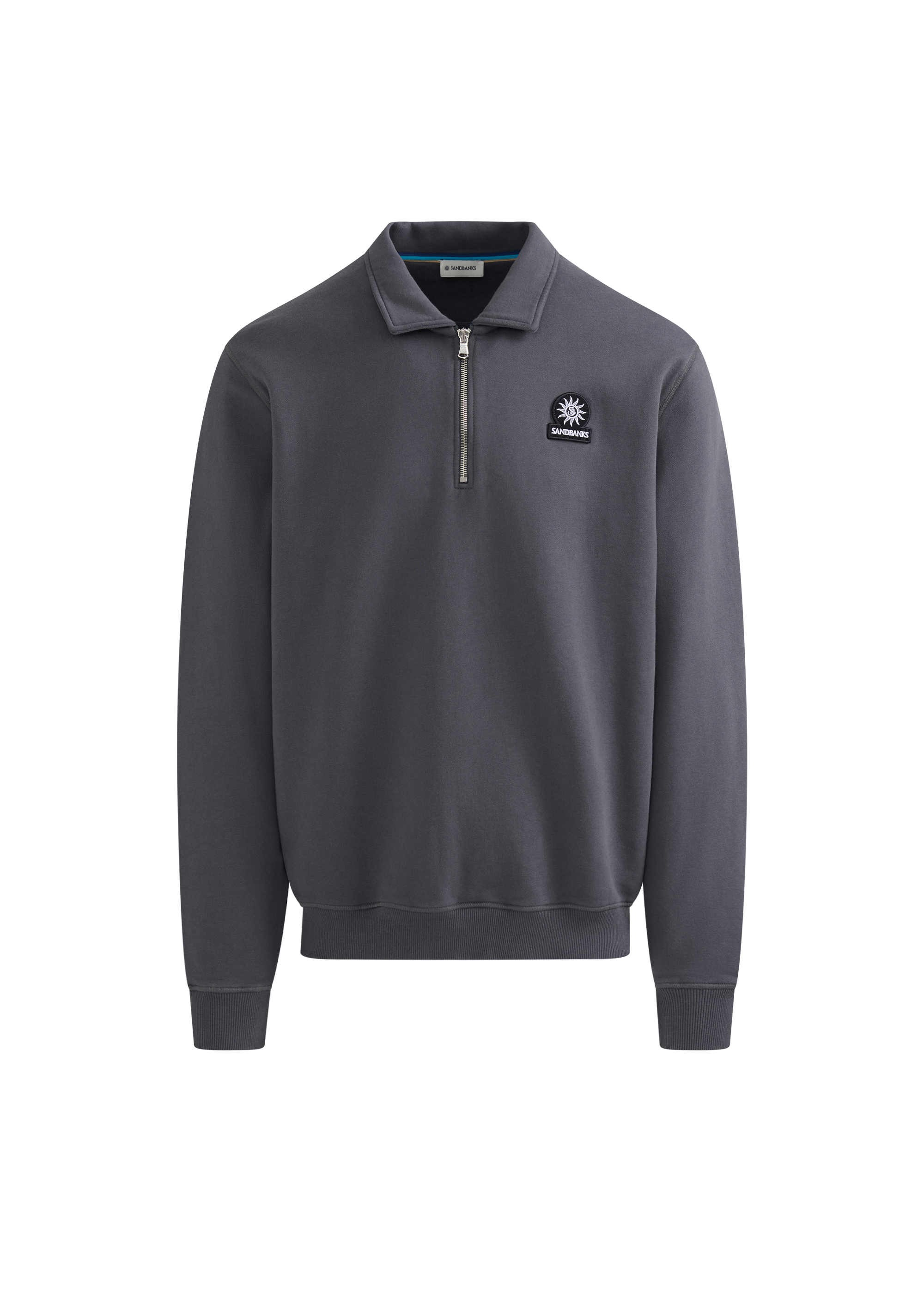 Quarter-Zip Polo Collar Sweatshirt - Anthracite