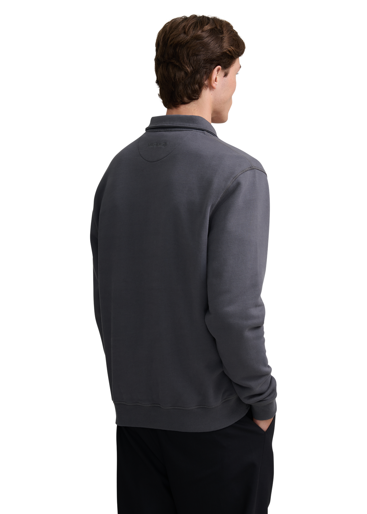 Quarter-Zip Polo Collar Sweatshirt - Anthracite