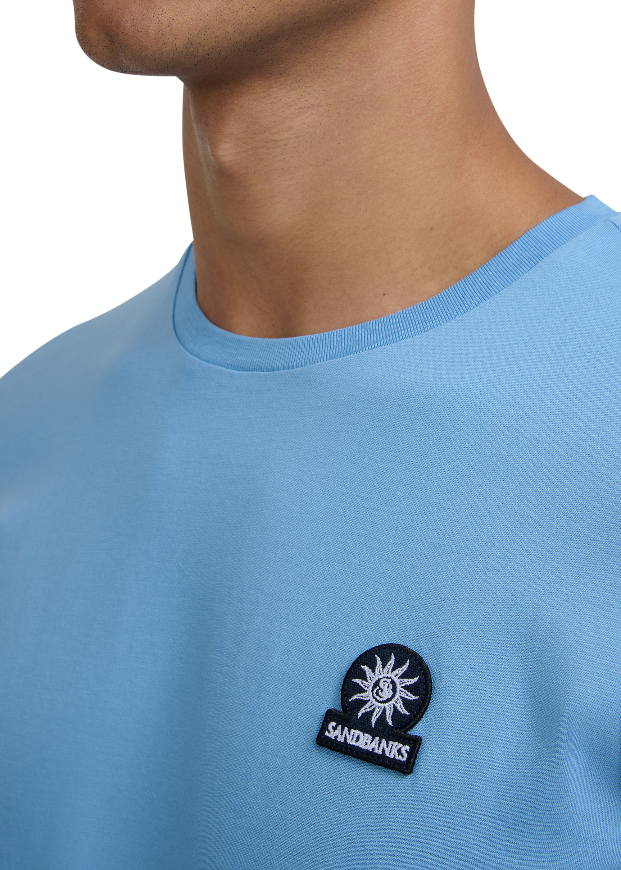 Sandbanks Badge Logo T-Shirt - Dusty Blue