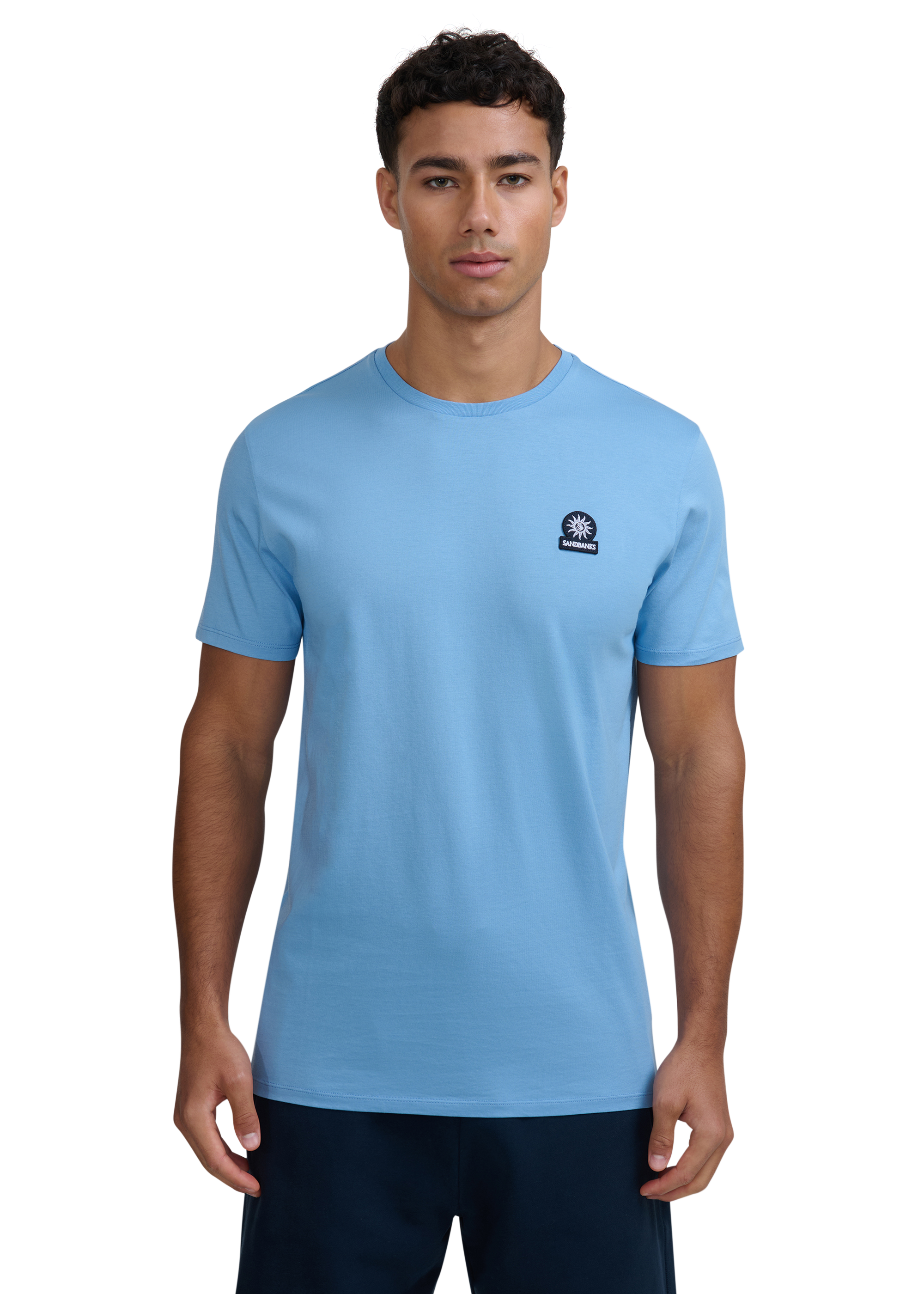 Sandbanks Badge Logo T-Shirt - Dusty Blue