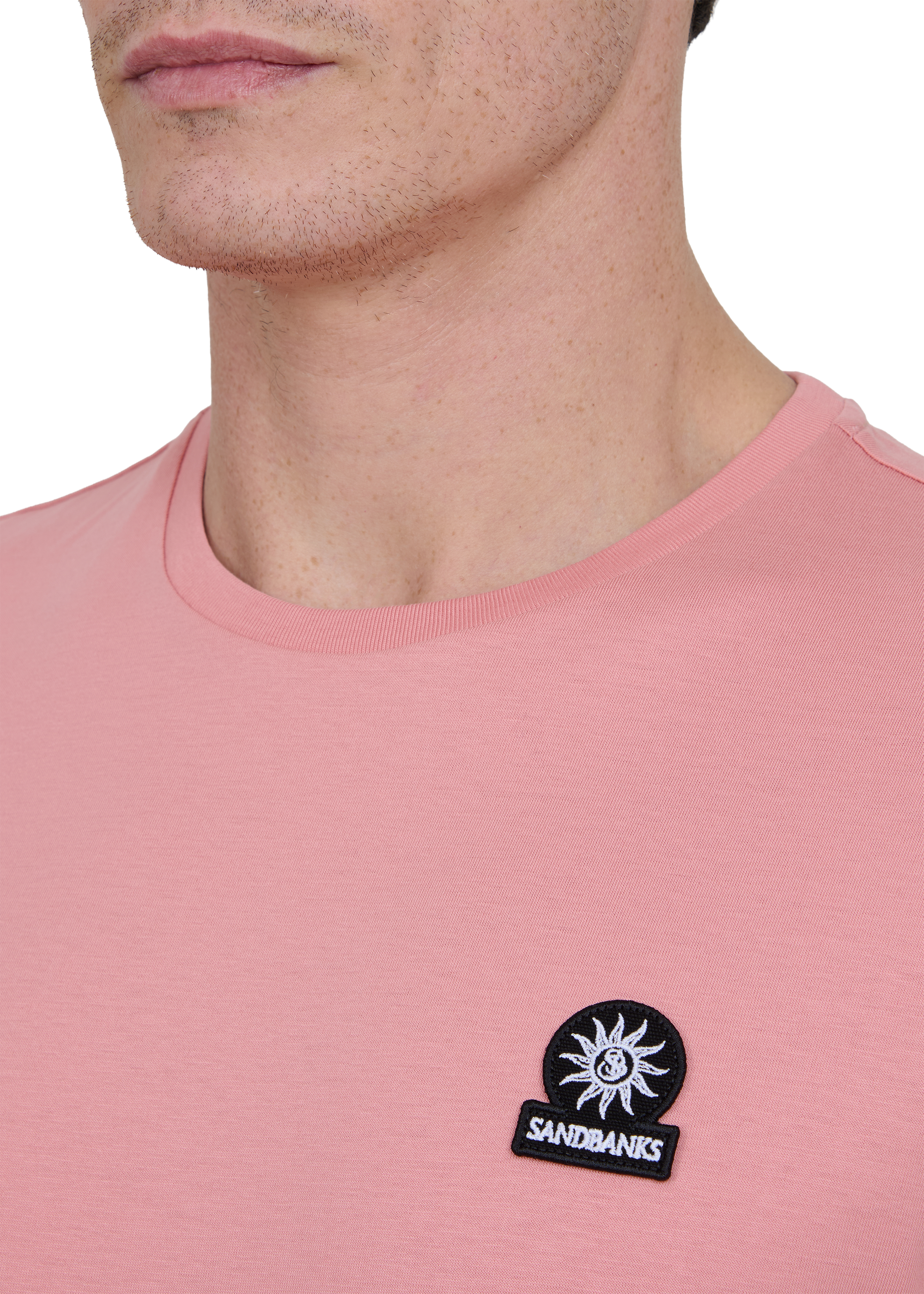 Sandbanks Badge Logo T-Shirt - Dusty Pink