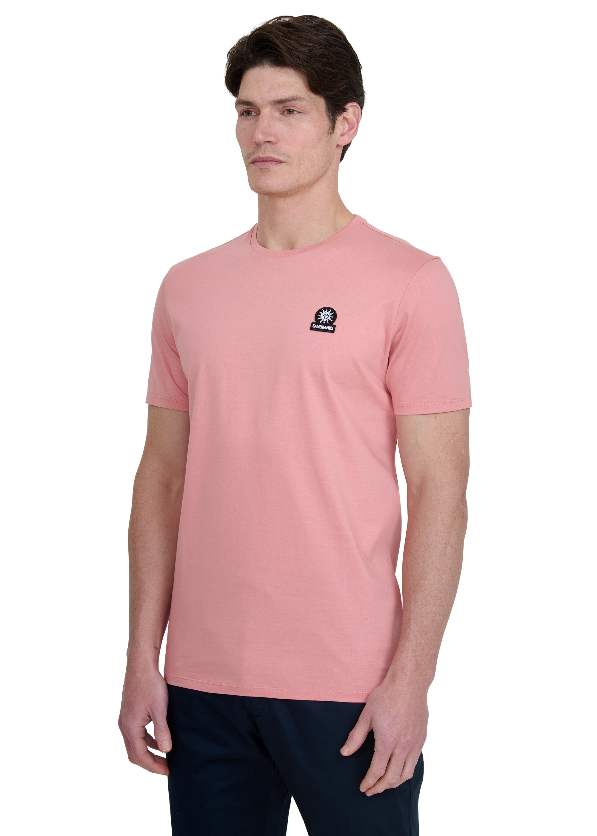 Sandbanks Badge Logo T-Shirt - Dusty Pink