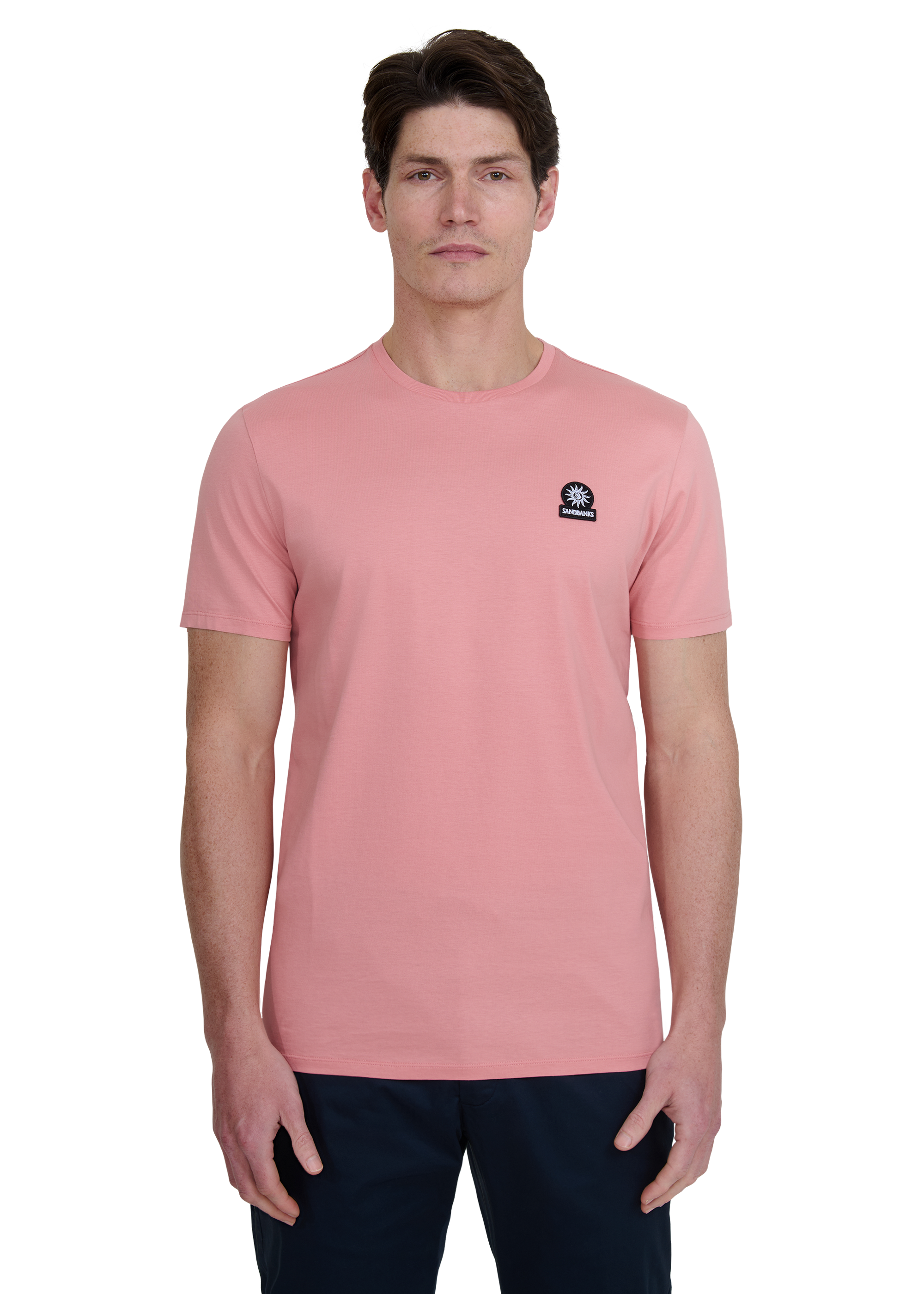 Sandbanks Badge Logo T-Shirt - Dusty Pink