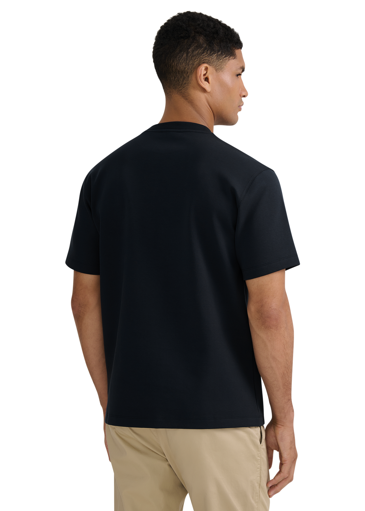 Zip Pocket Interlock T-Shirt - Black