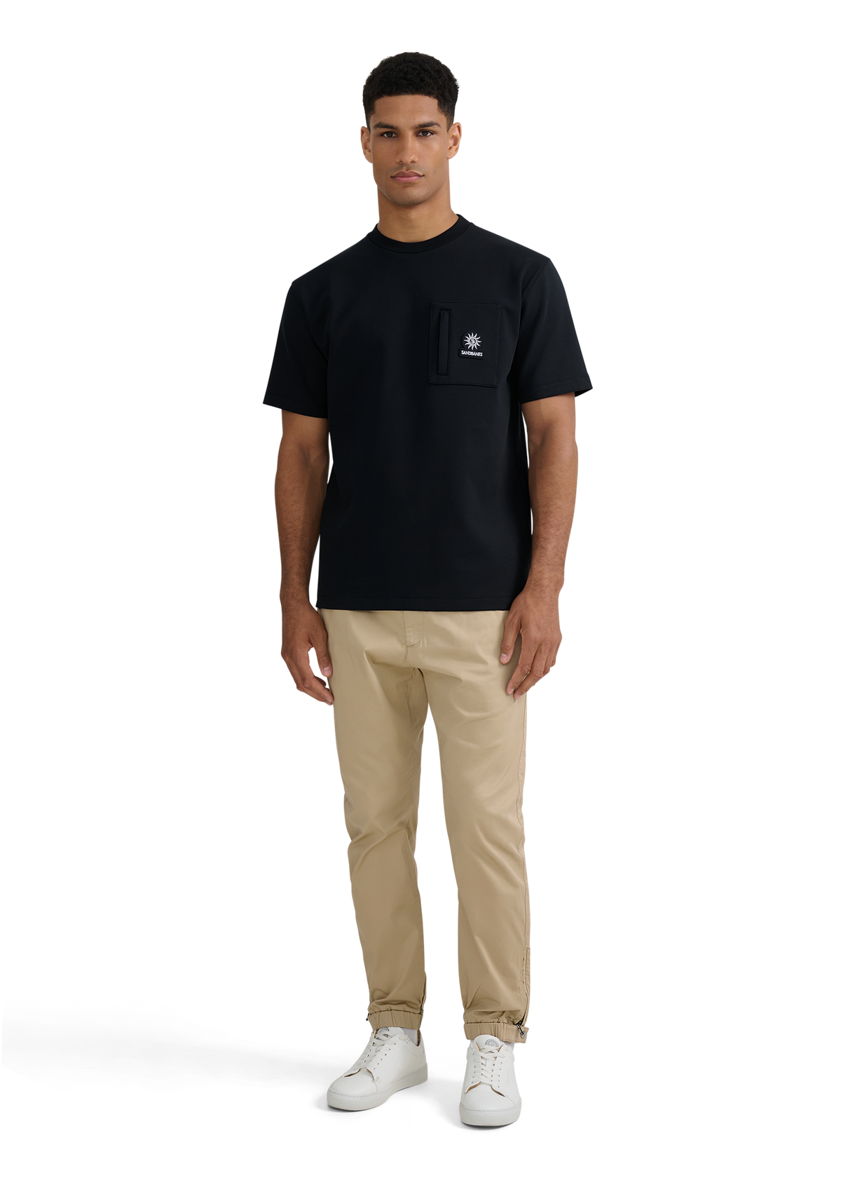 Zip Pocket Interlock T-Shirt - Black