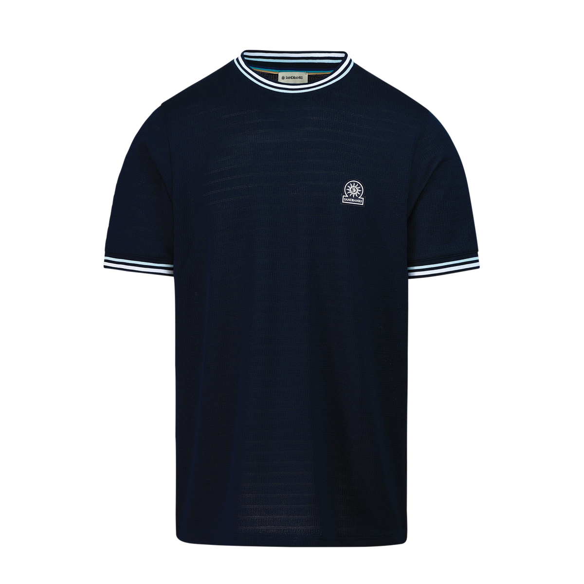 Textured Jacquard T-Shirt - Navy – Sandbanks