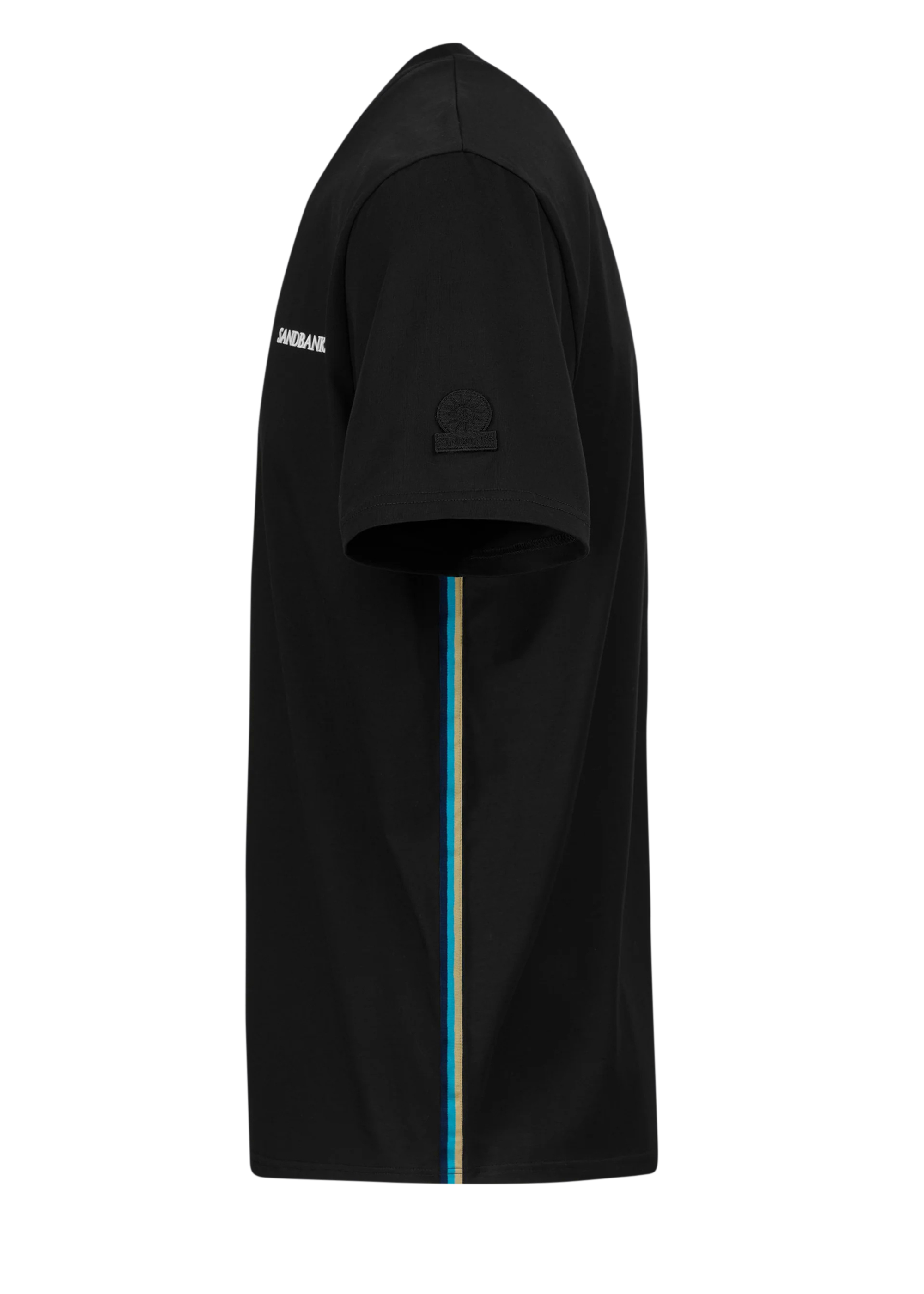 Sandbanks Side Stripe T-Shirt - Black