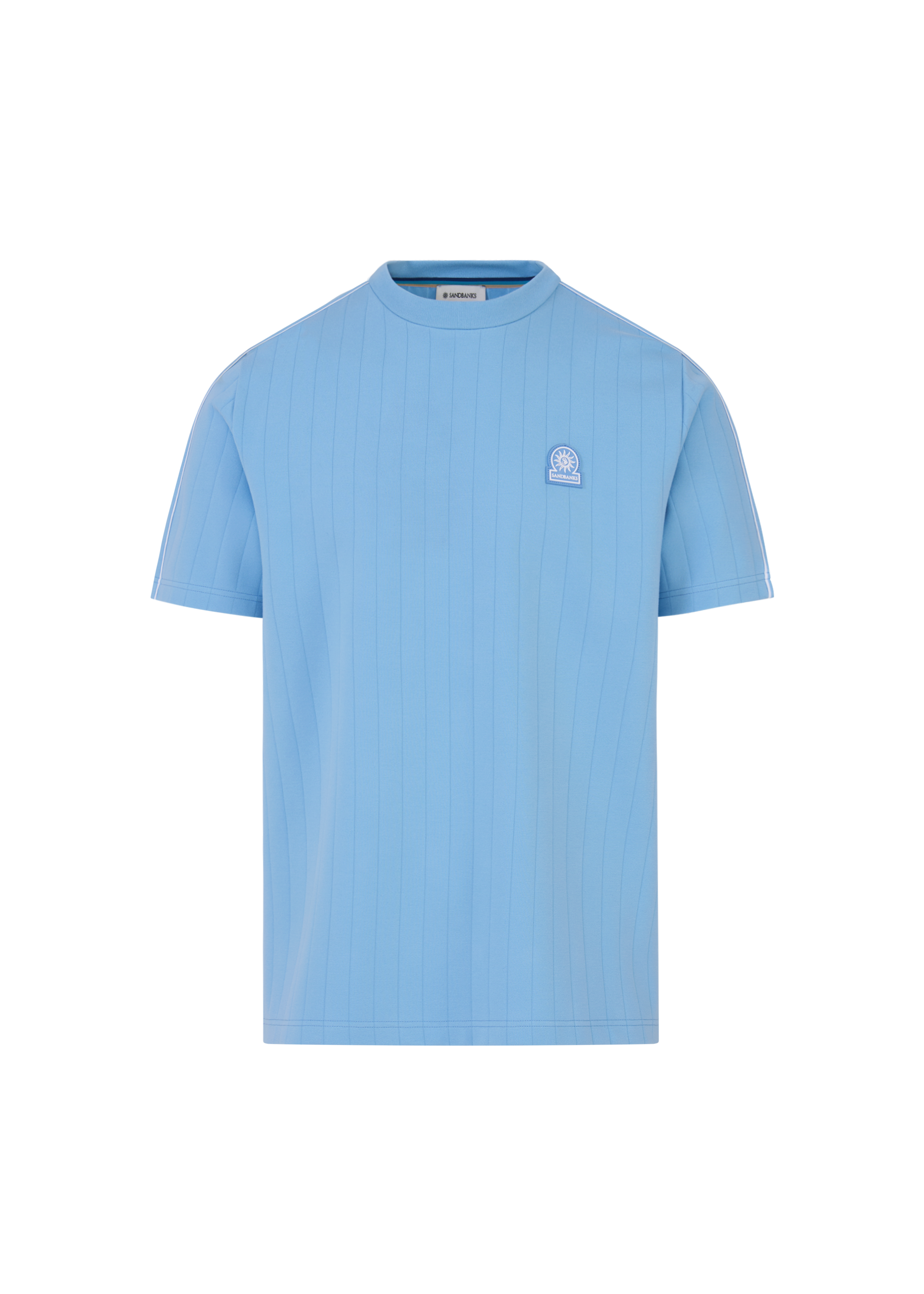 Panel Piped T-Shirt - Dusty Blue