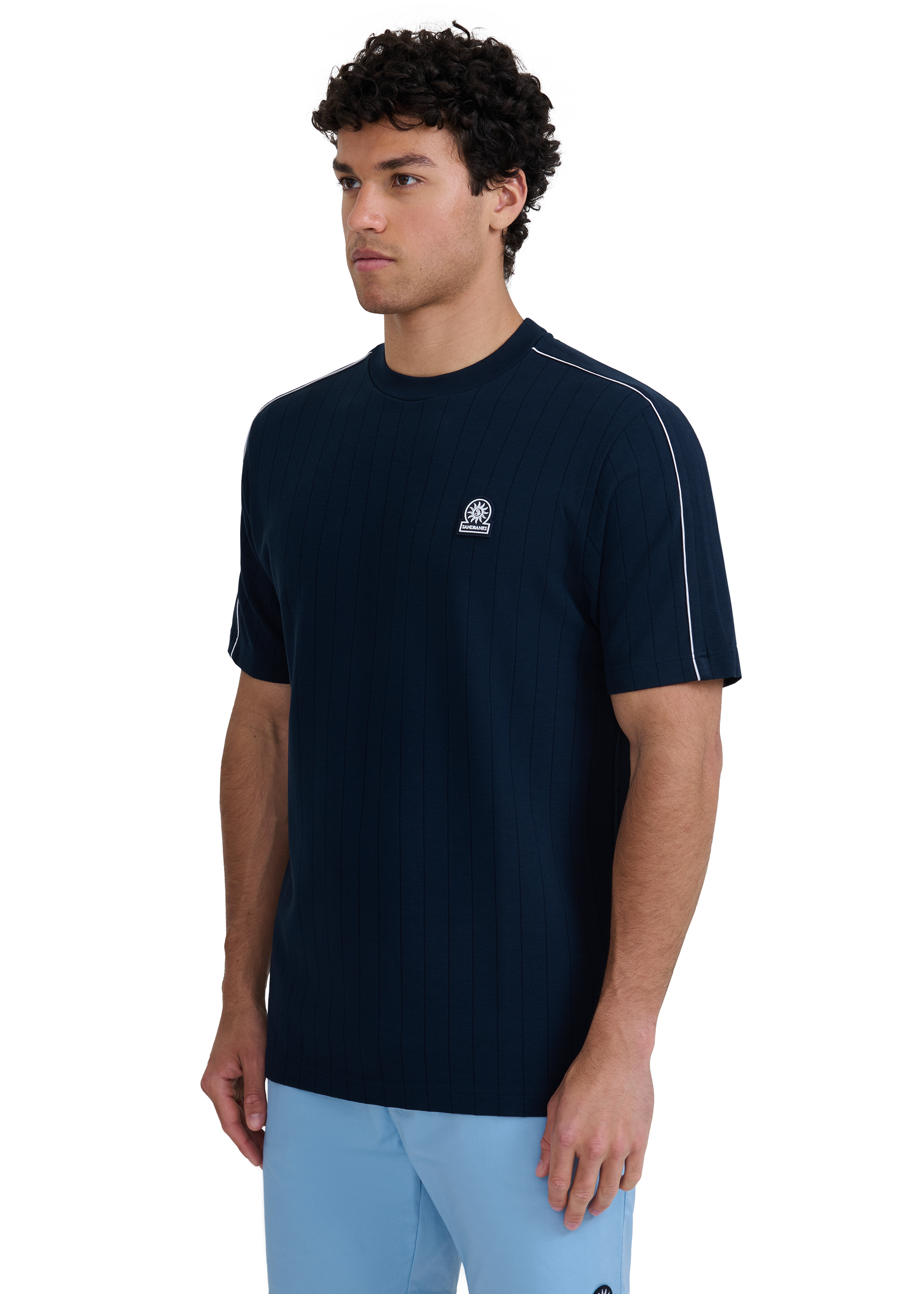 Panel Piped T-Shirt - Navy