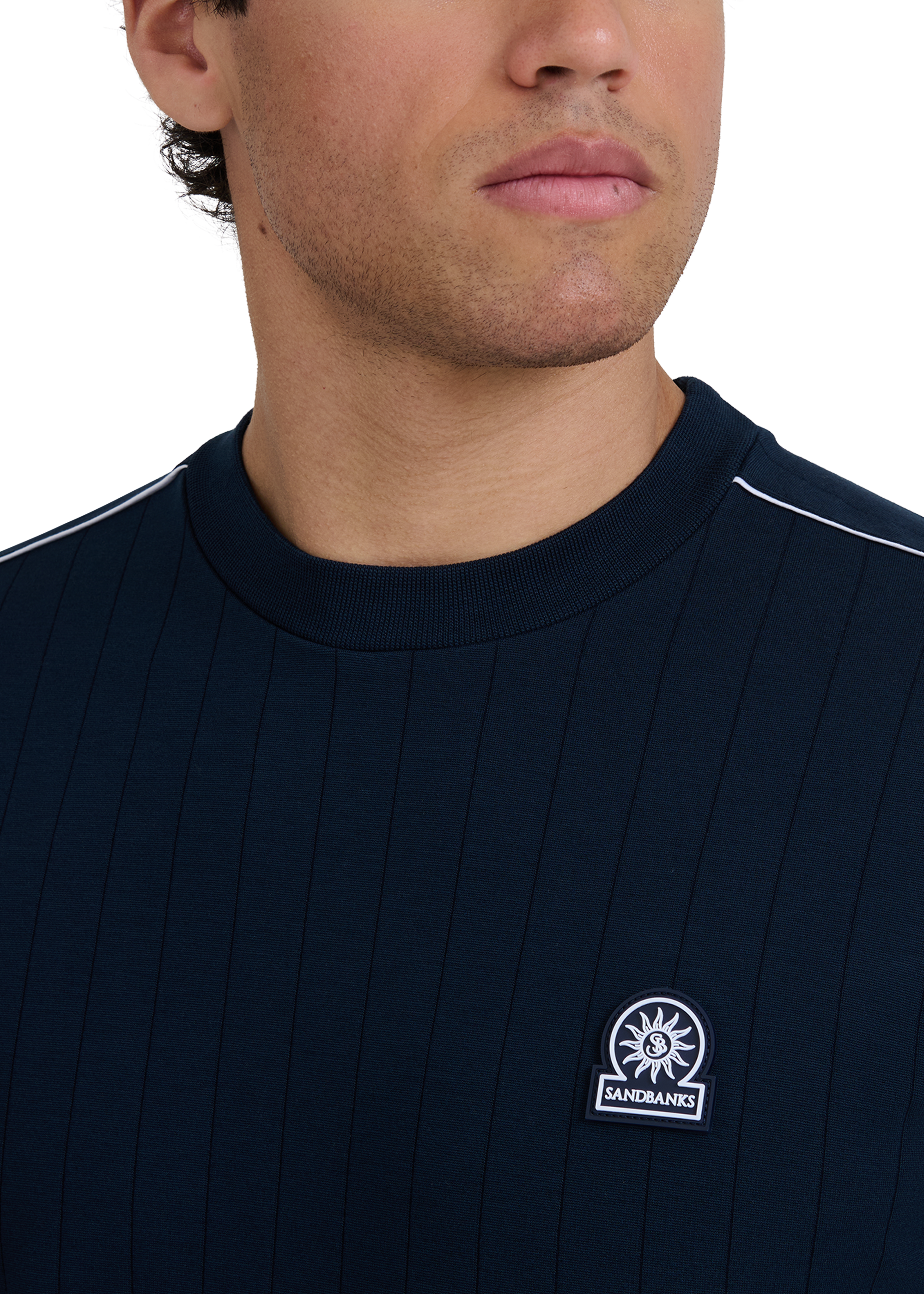 Panel Piped T-Shirt - Navy