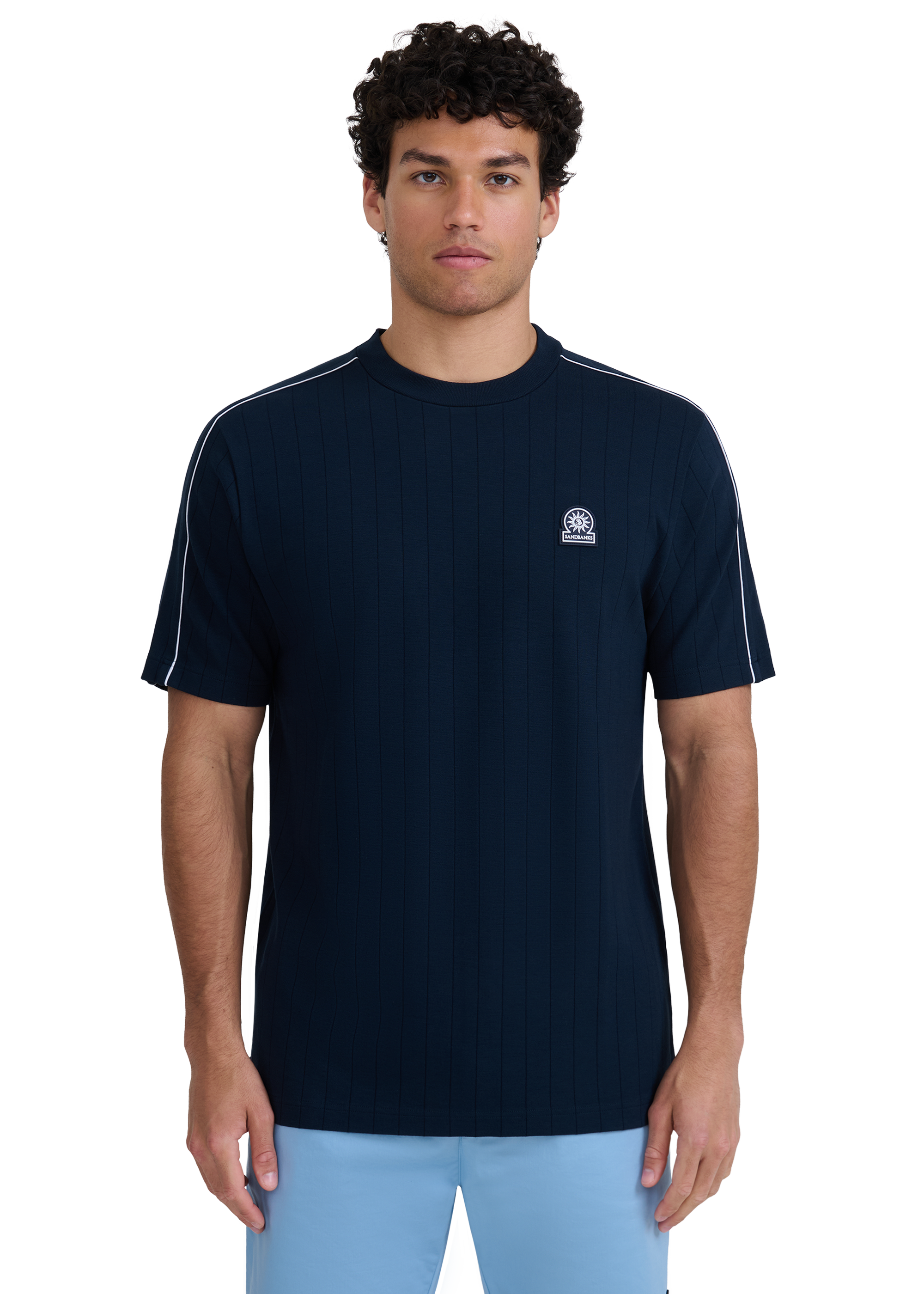 Panel Piped T-Shirt - Navy