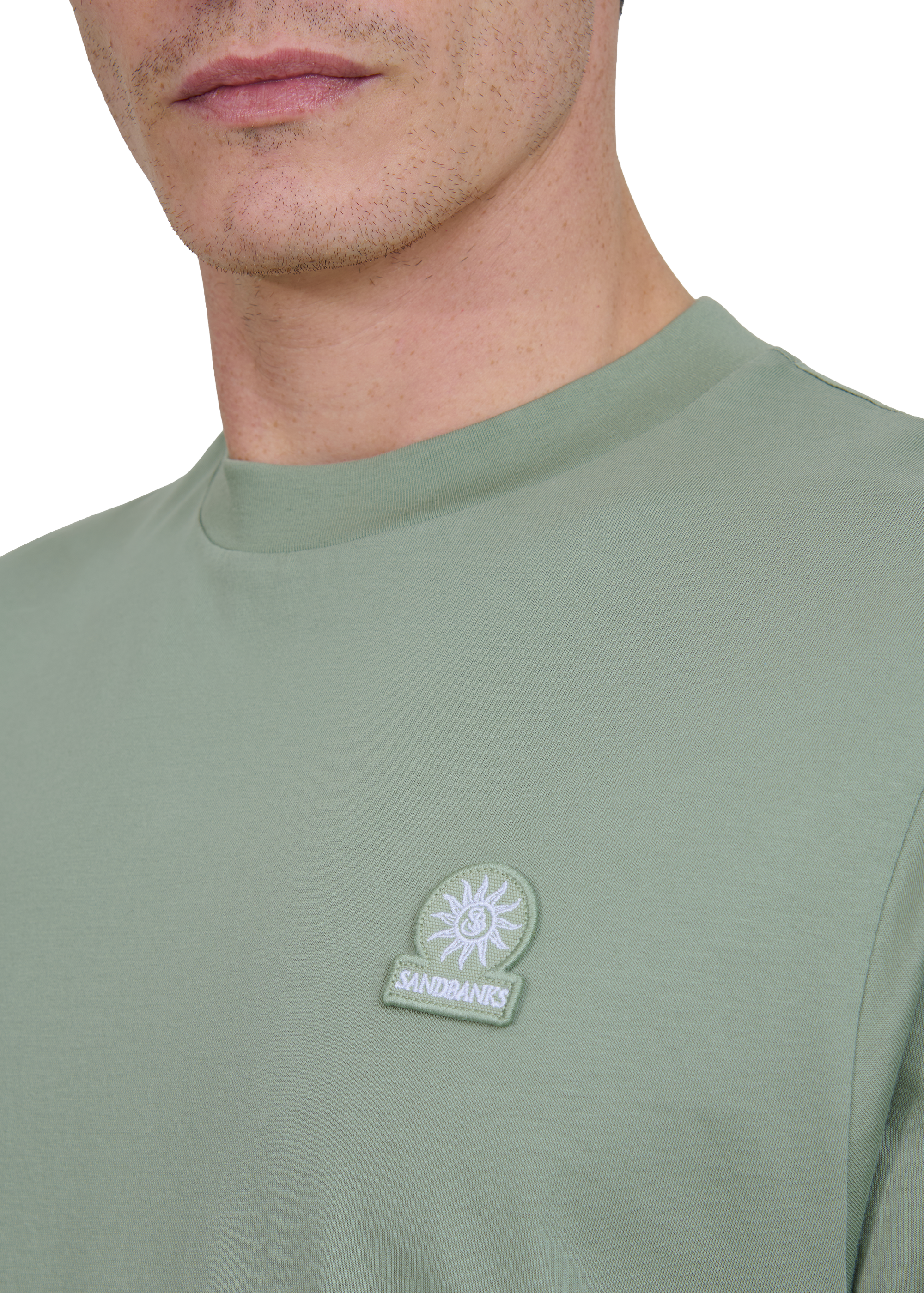 Sandbanks Side Stripe T-Shirt- Sage
