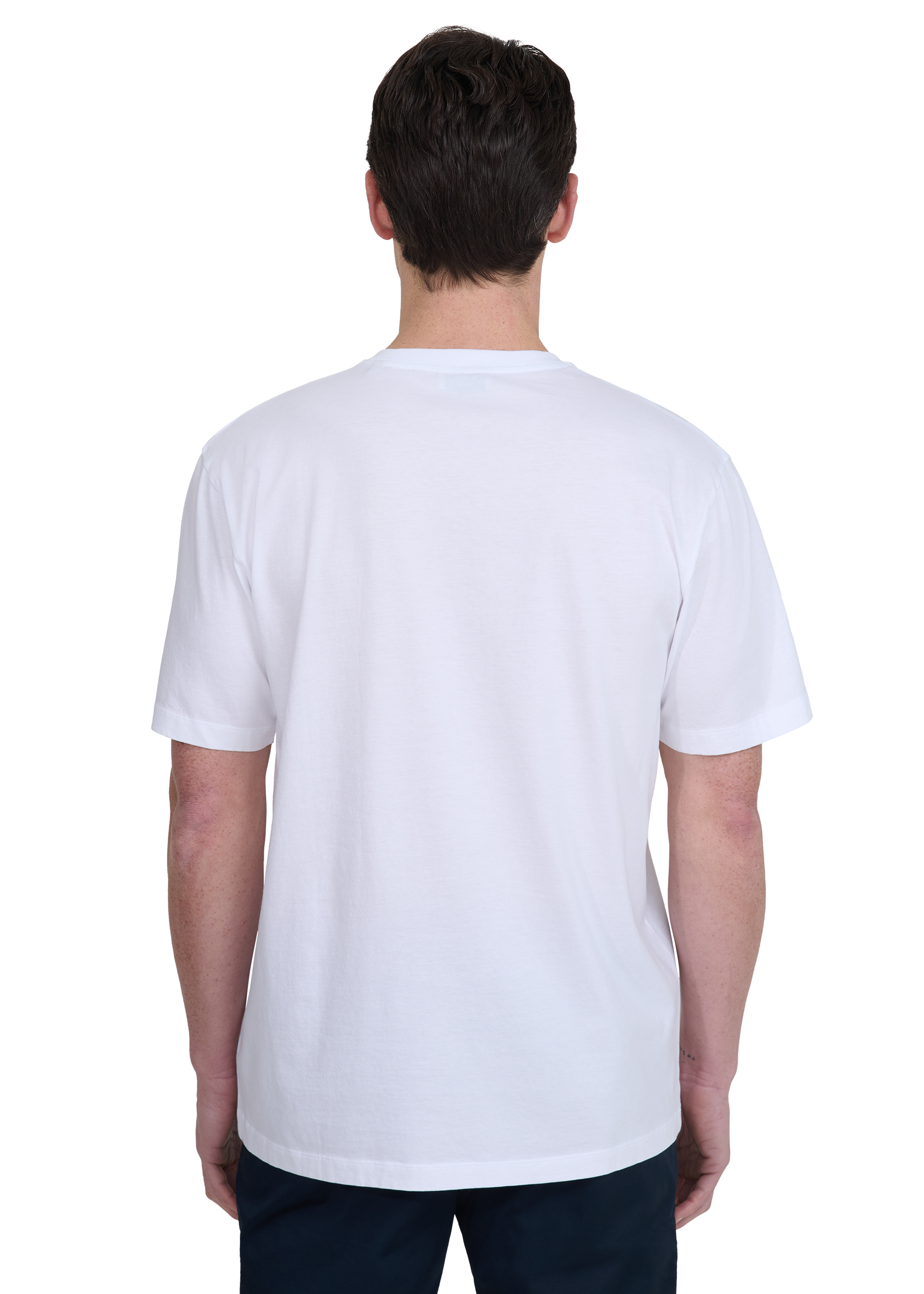 Sandbanks V-Neck Badge Logo T-Shirt - White