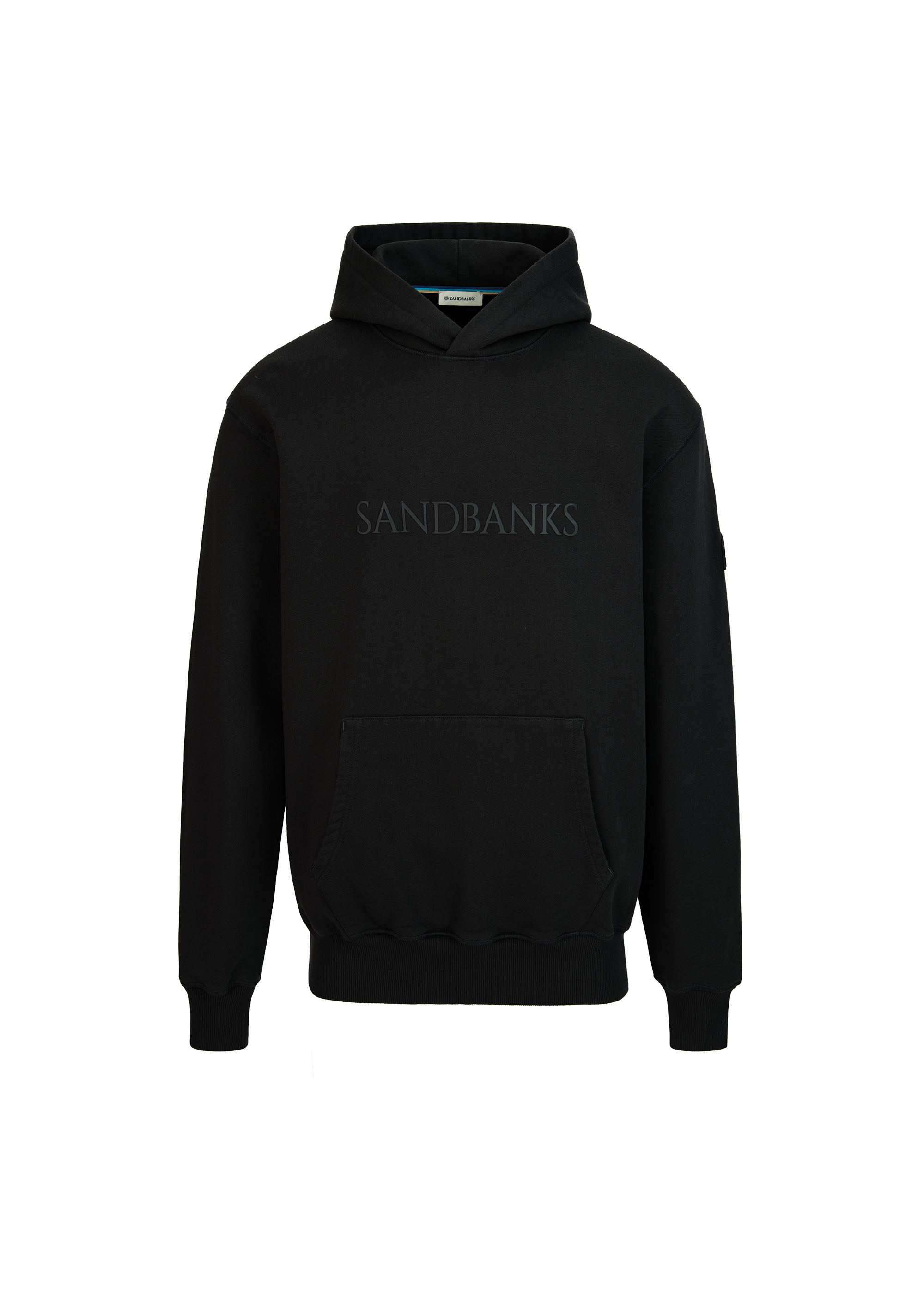 Sandbanks 3D Silicone Logo Hoodie - Black