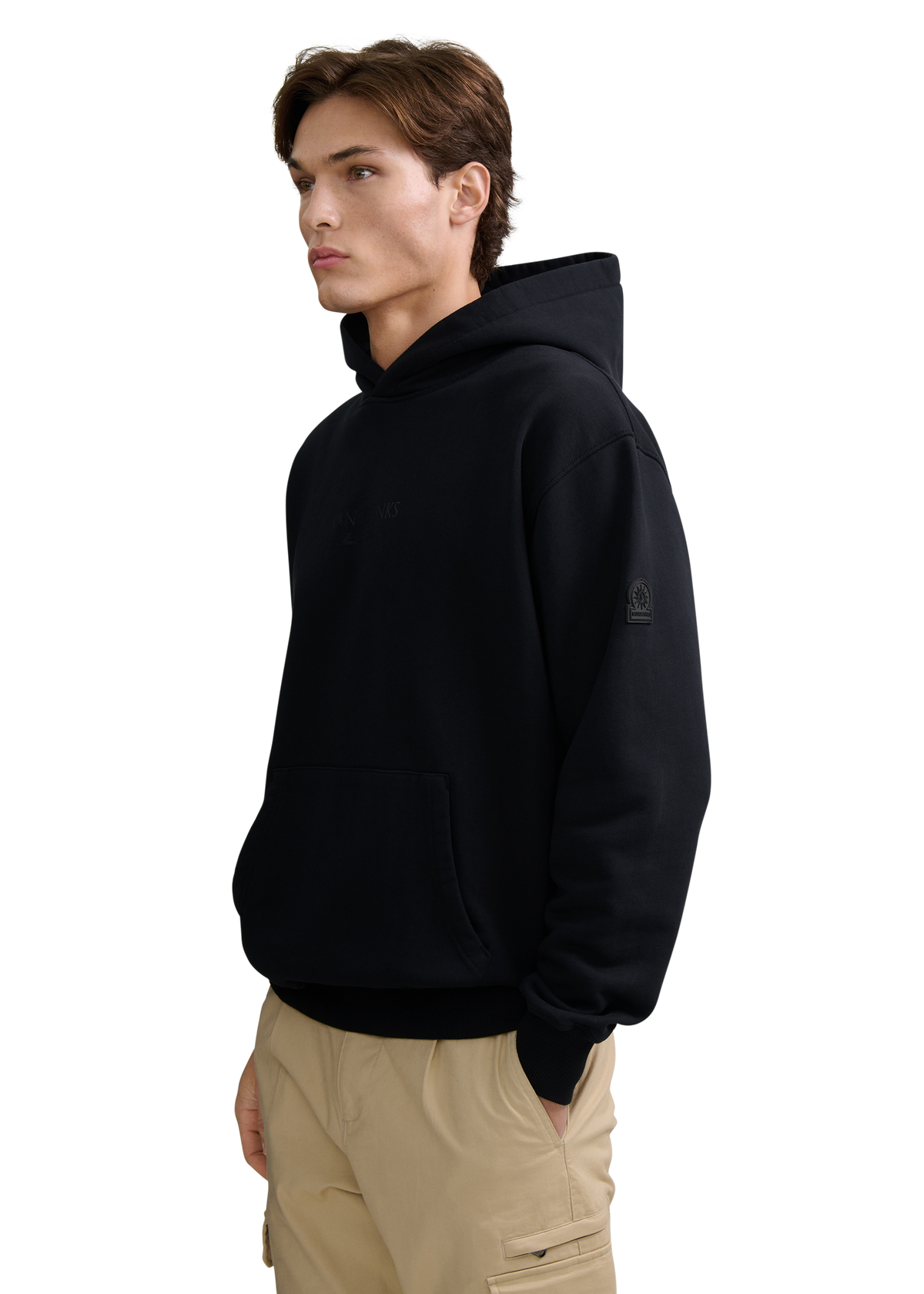Riviera Collection Logo Print Hoodie - Black