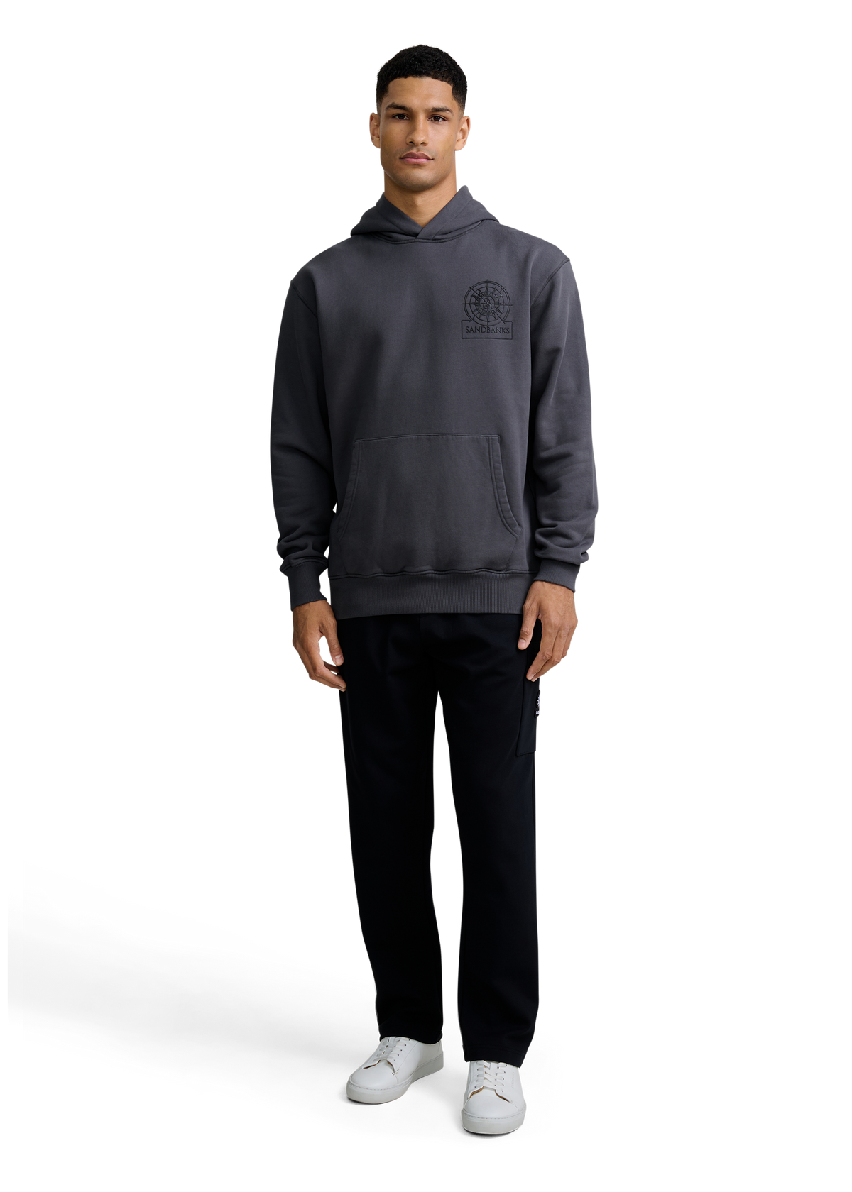 Sandbanks Sonar Print Hoodie - Anthracite