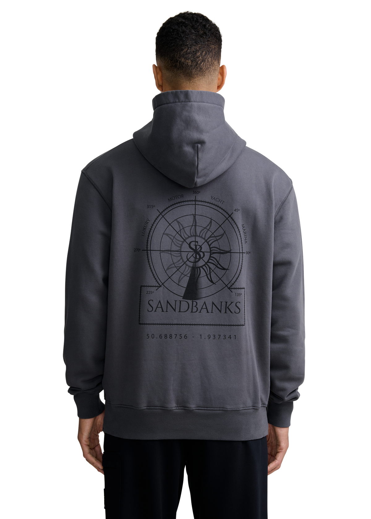 Sandbanks Sonar Print Hoodie - Anthracite
