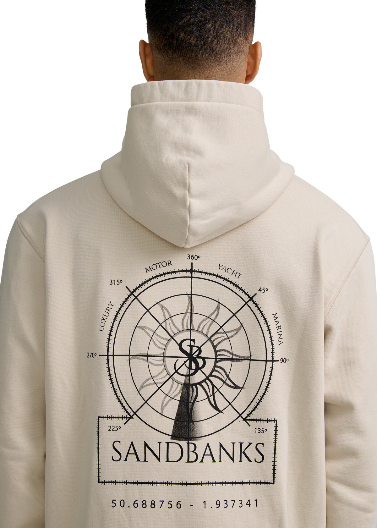 Sandbanks Sonar Print Hoodie - Stone/Black