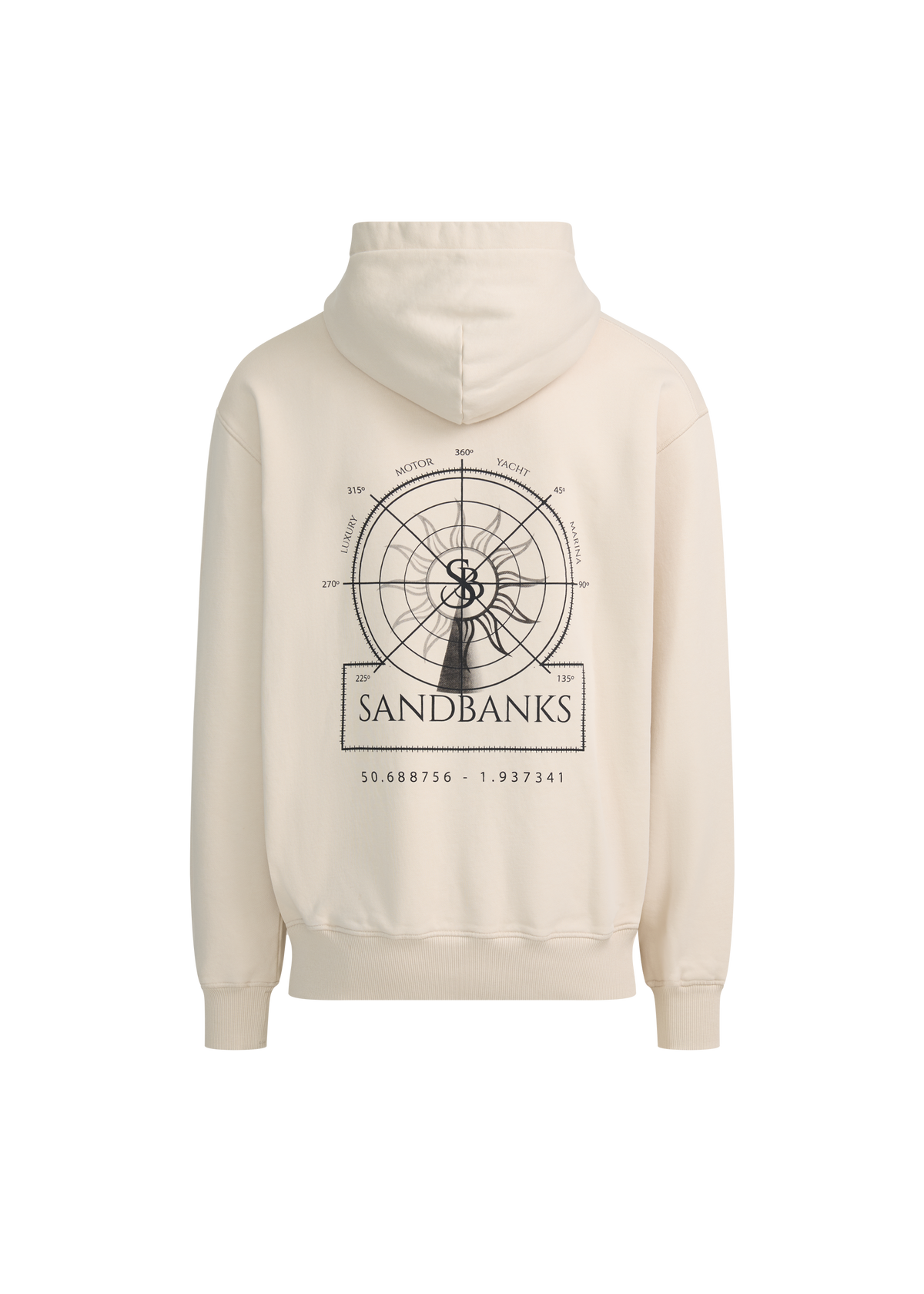 Sandbanks Sonar Print Hoodie - Stone/Black