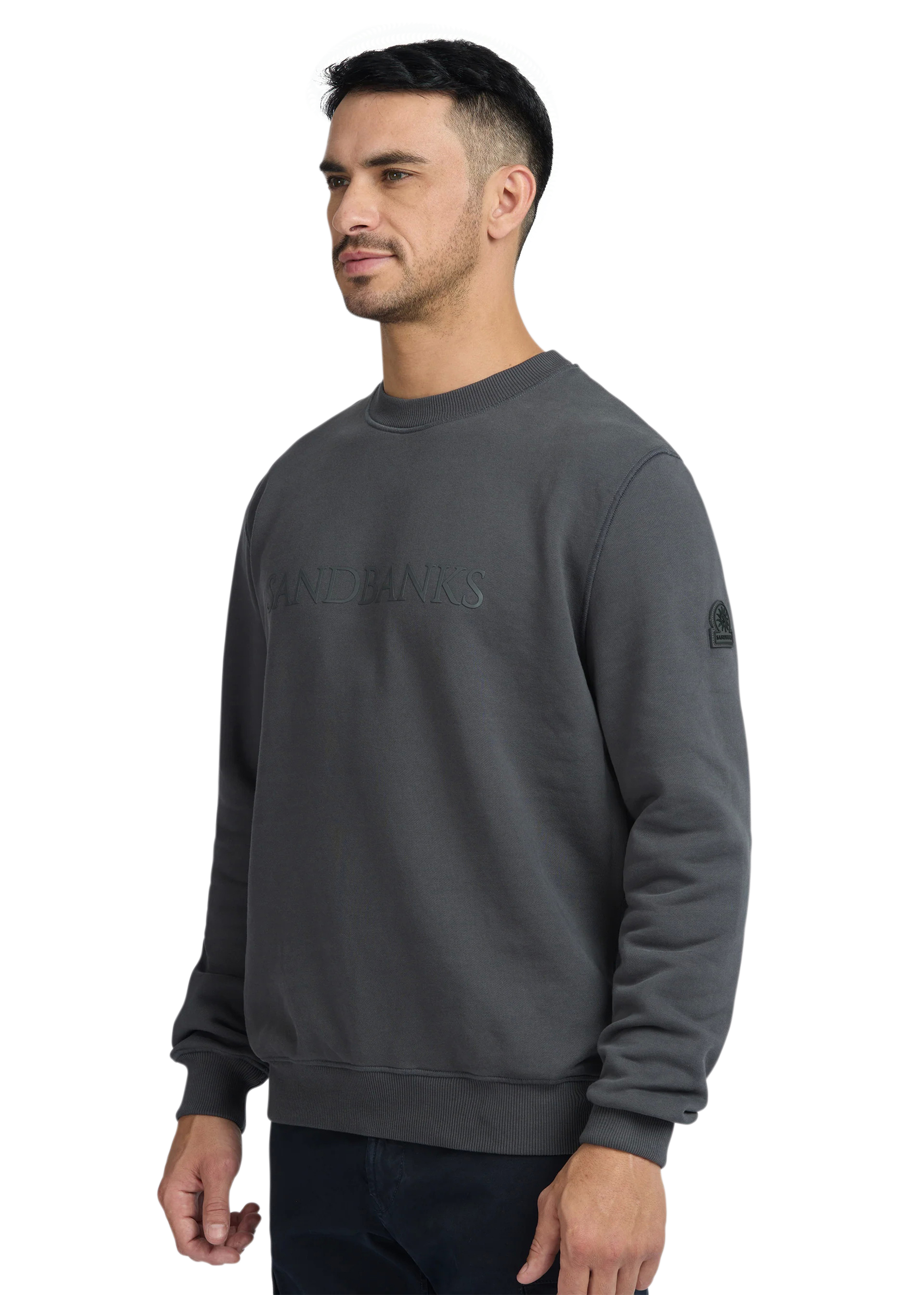 Sandbanks 3D Silicone Logo Sweatshirt - Anthracite