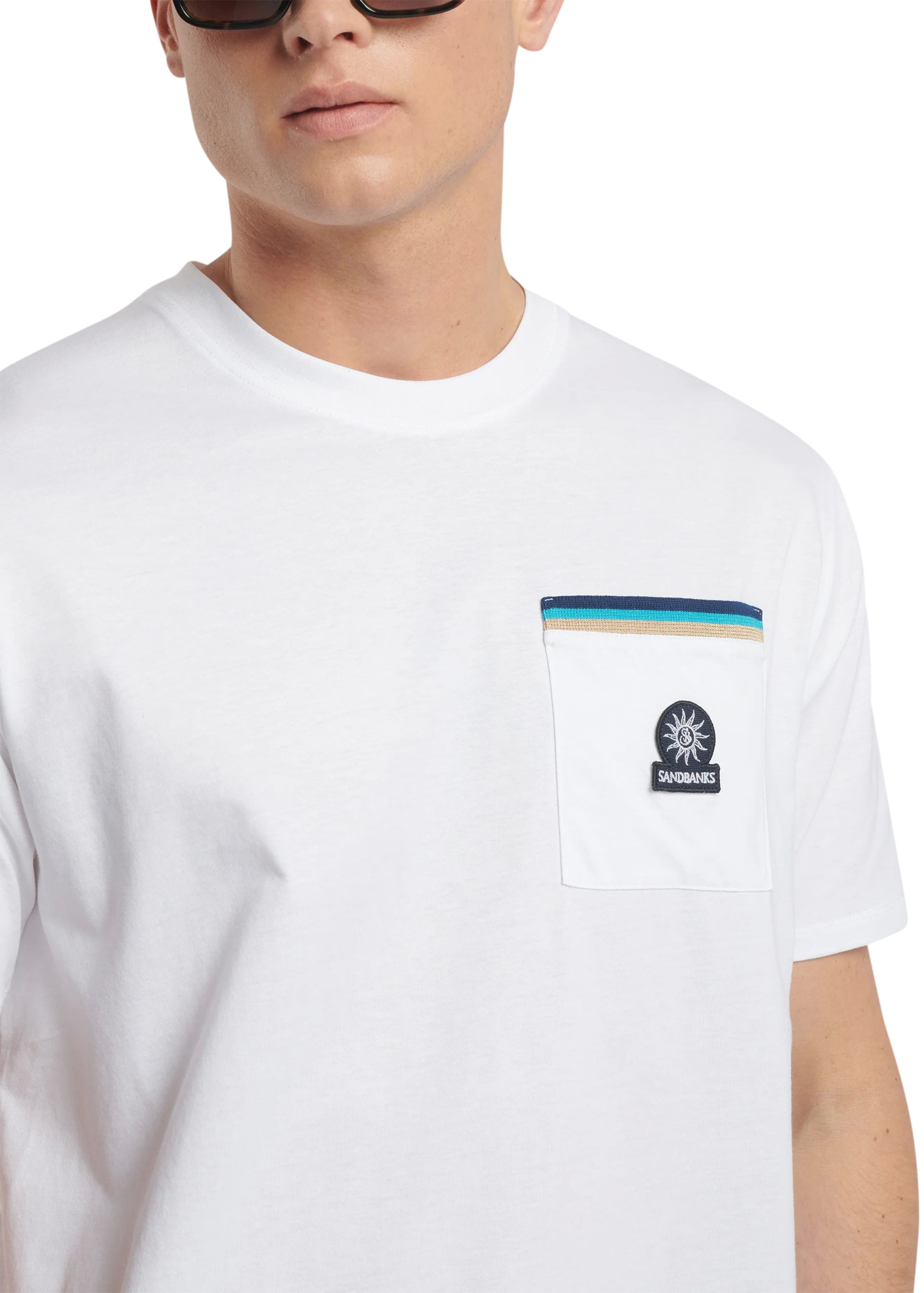 Sandbanks Mercerised Pocket T-Shirt - White