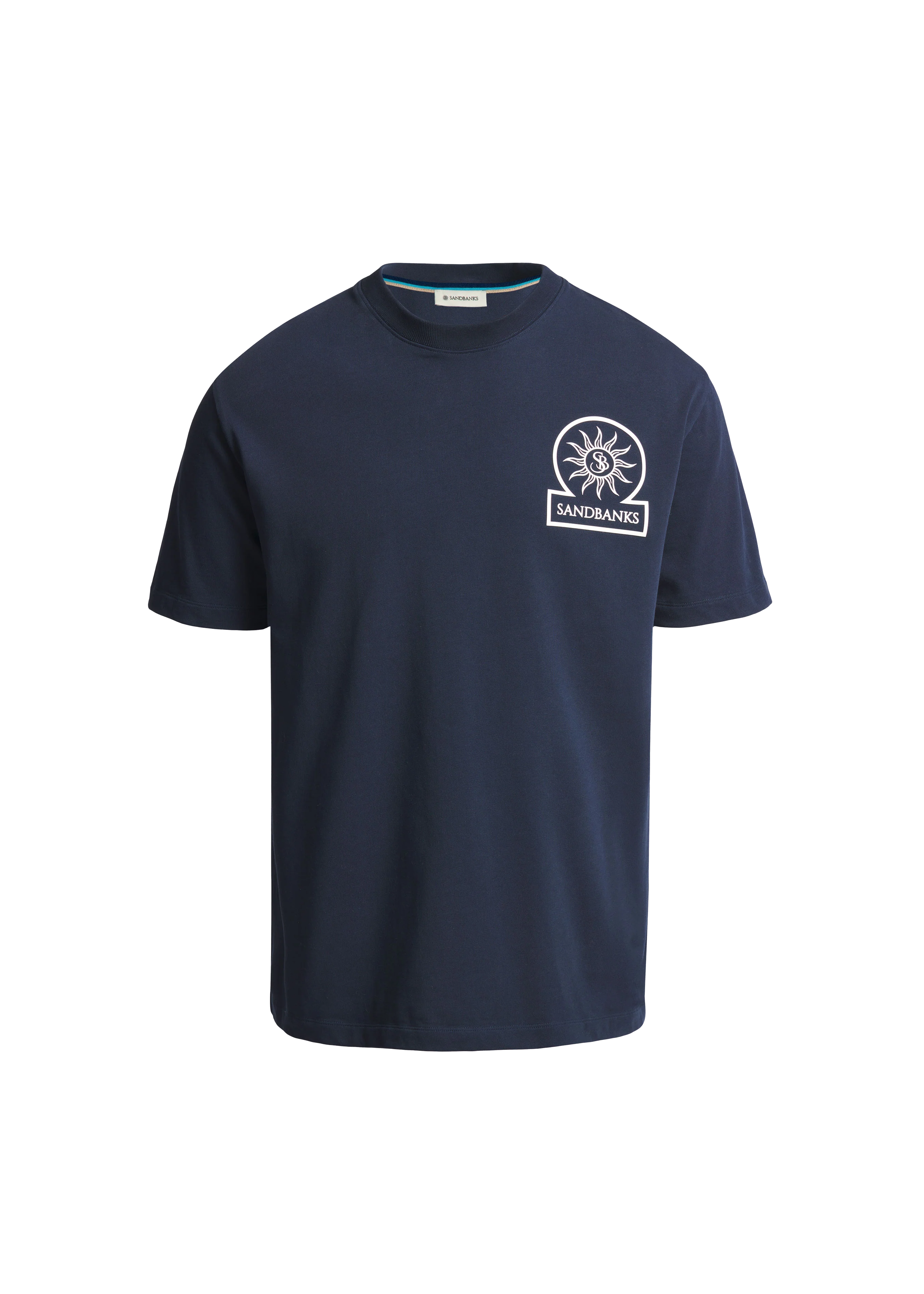 Sandbanks 3D Silicone Badge Logo T-Shirt - Navy