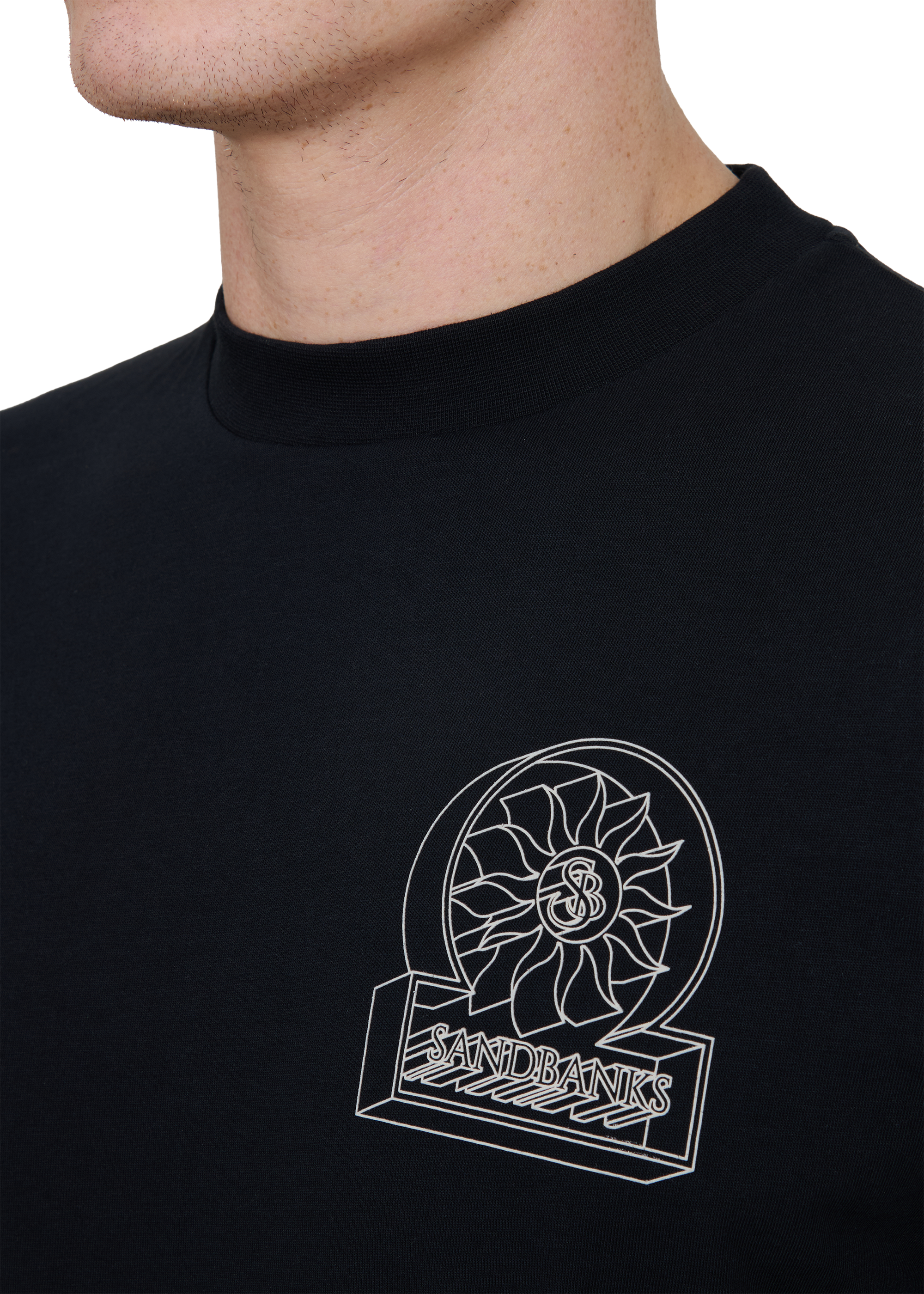 Sandbanks 3D Logo Print T-shirt - Black