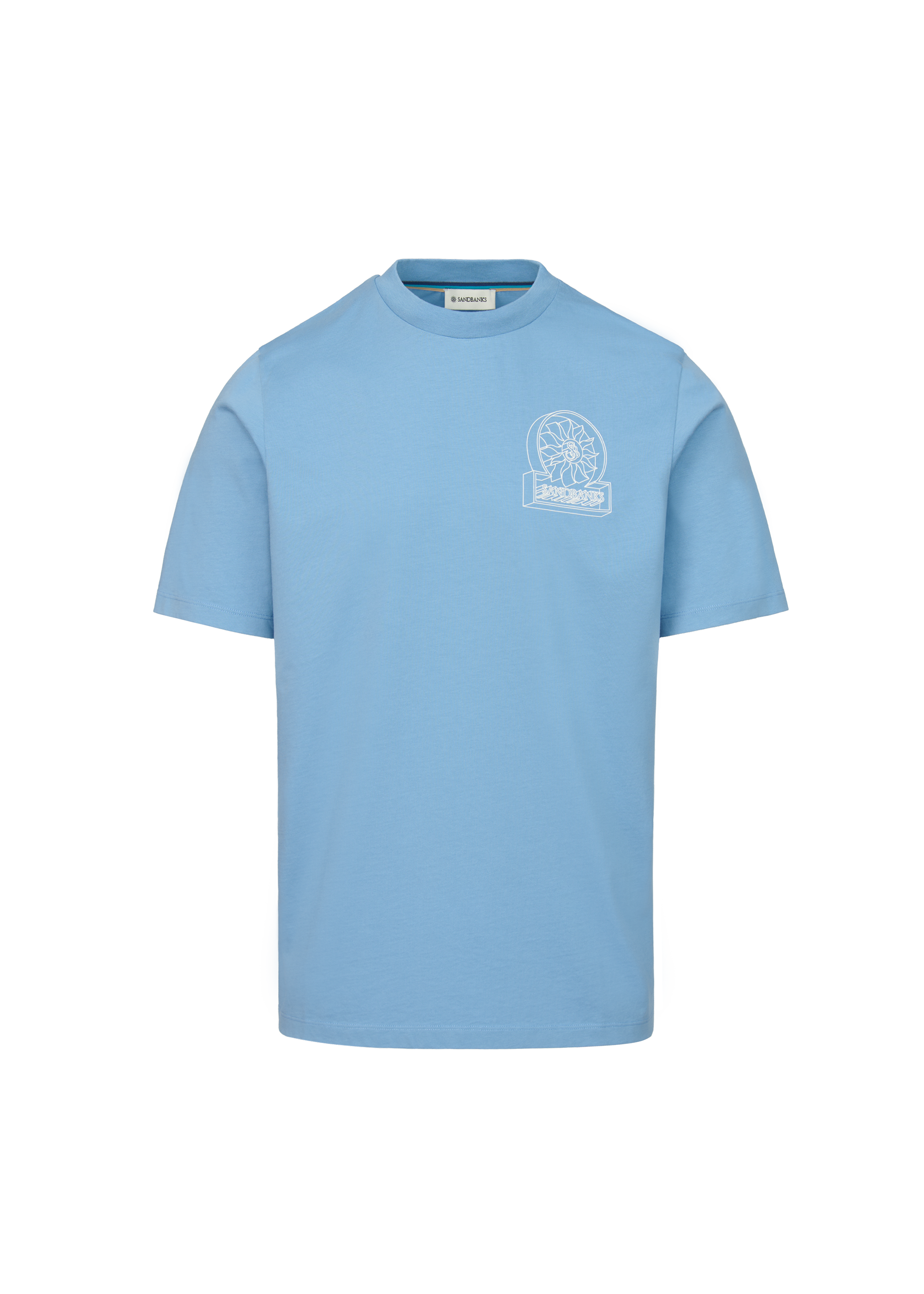 Sandbanks 3D Logo Print T-shirt - Dusty Blue - Sandbanks