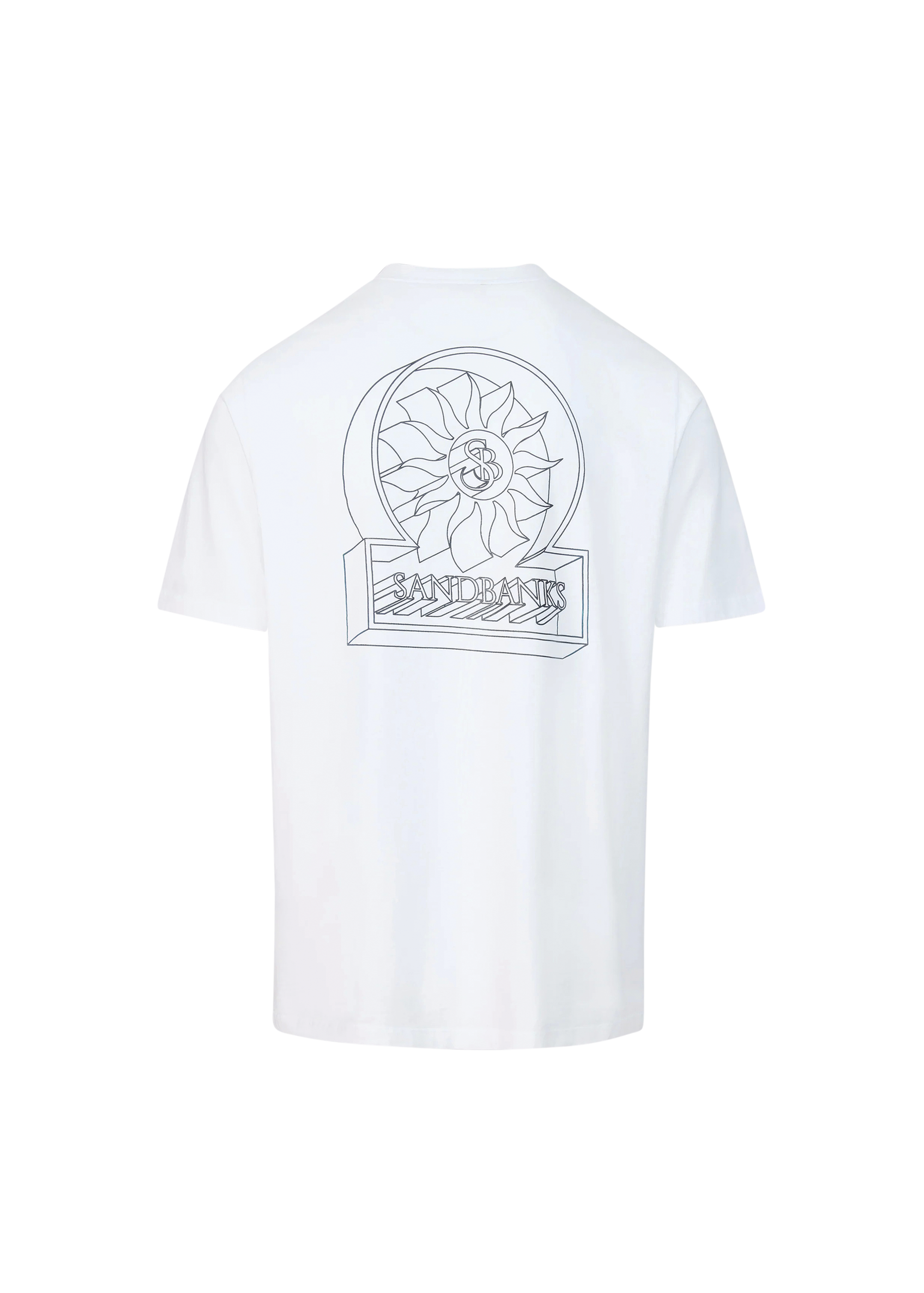 Sandbanks 3D Logo Print T-shirt- White