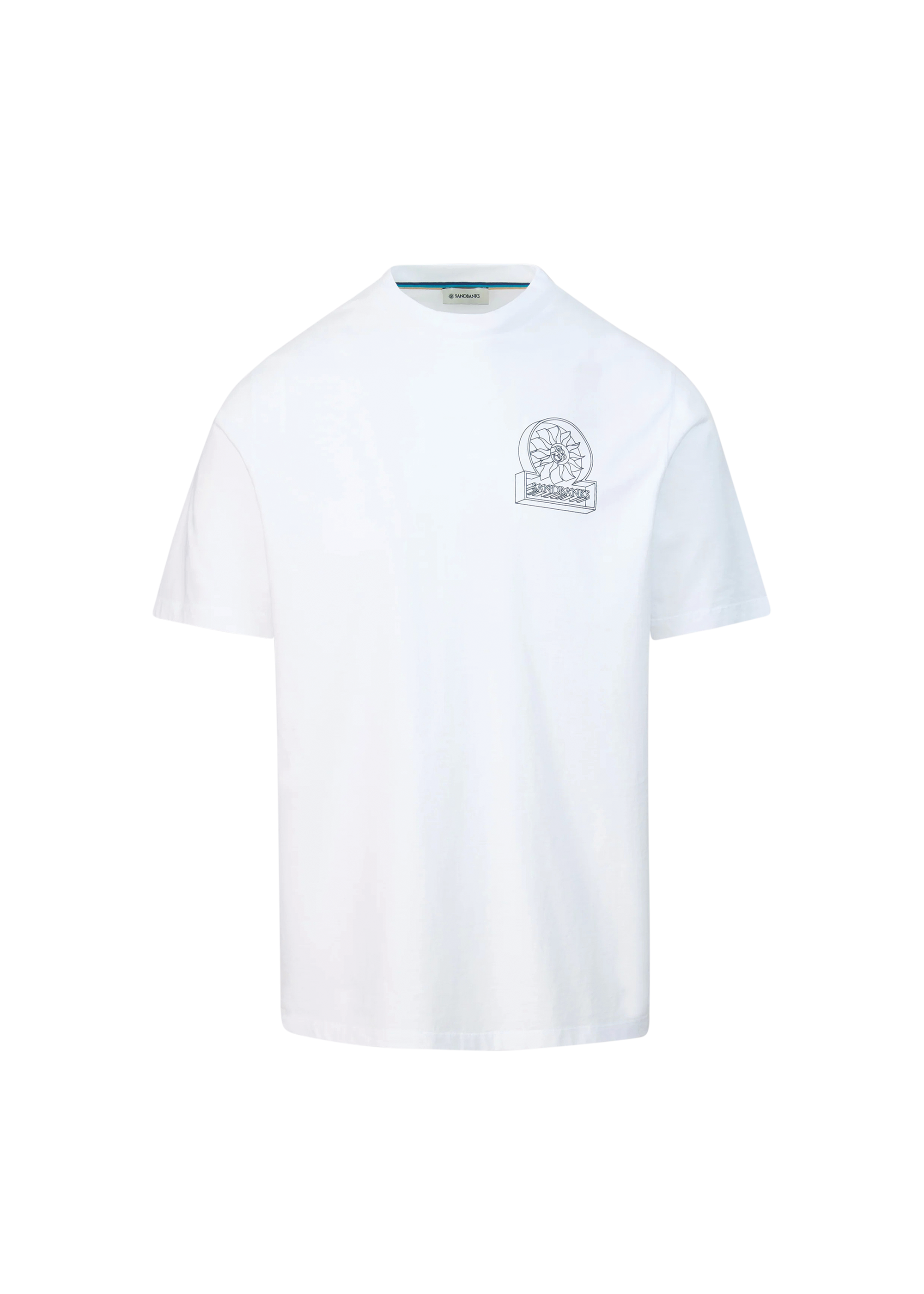 Sandbanks 3D Logo Print T-shirt- White