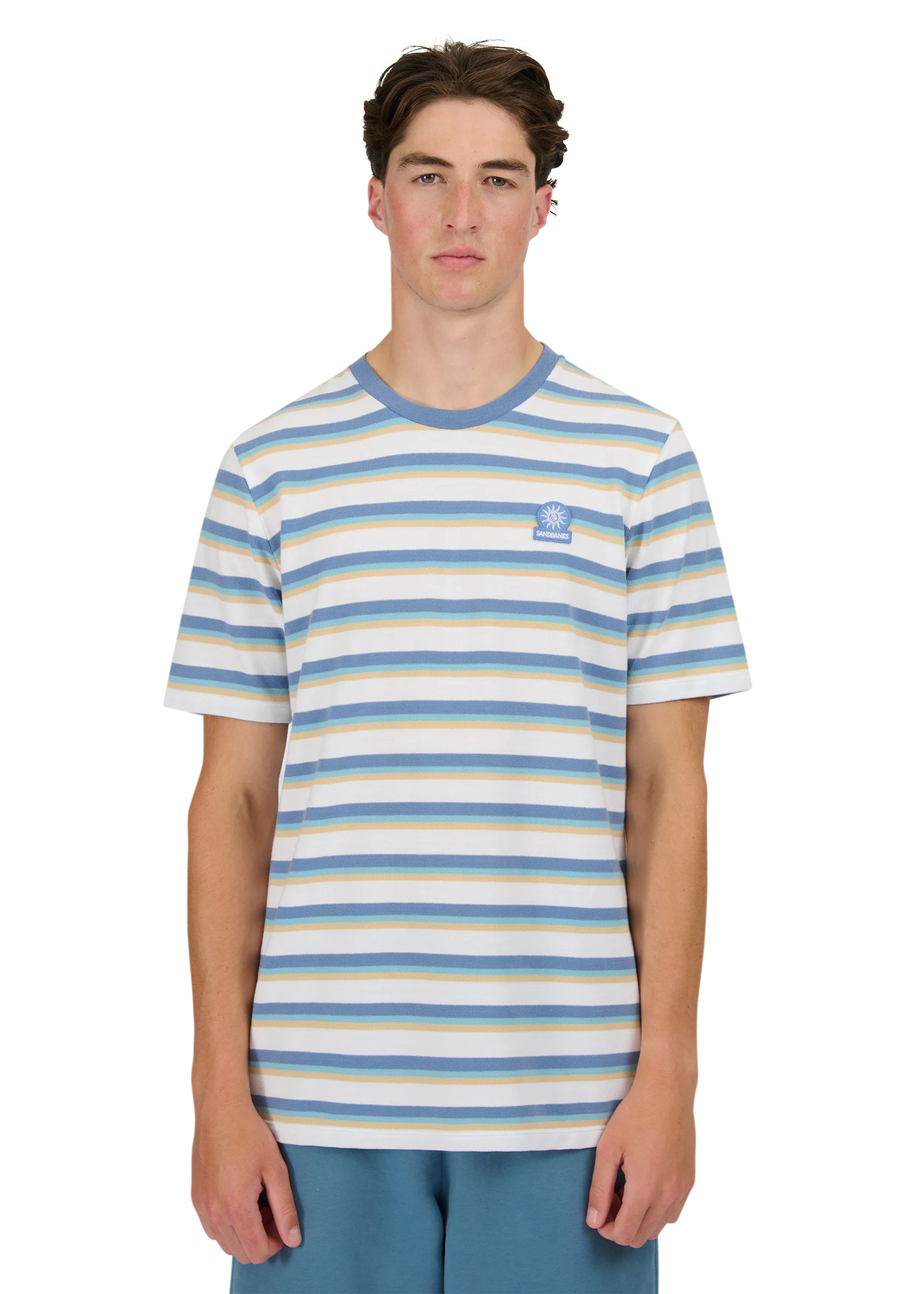 Sandbanks Tri-Colour Fade Stripe T-Shirt - Multi