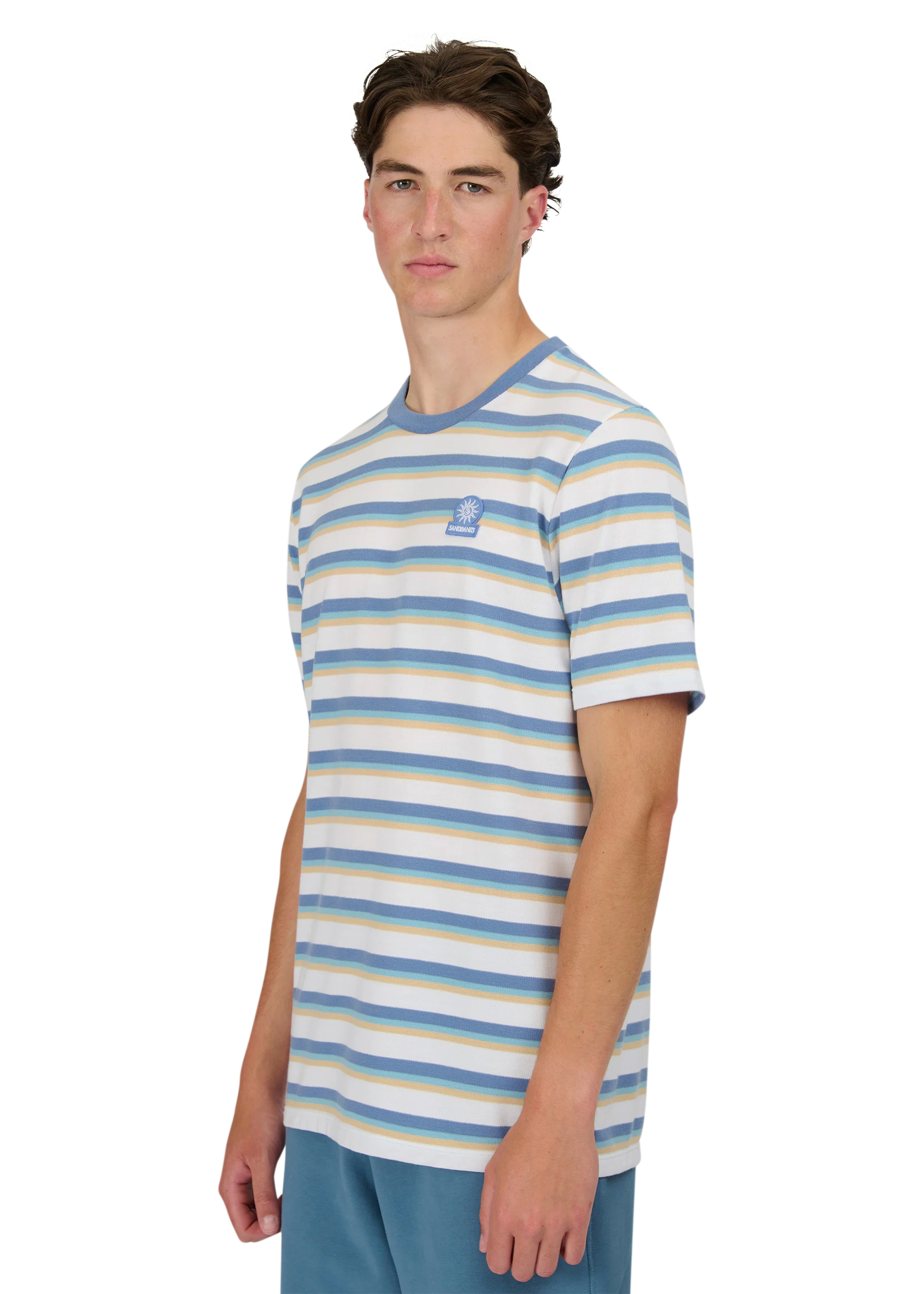 Sandbanks Tri-Colour Fade Stripe T-Shirt - Multi