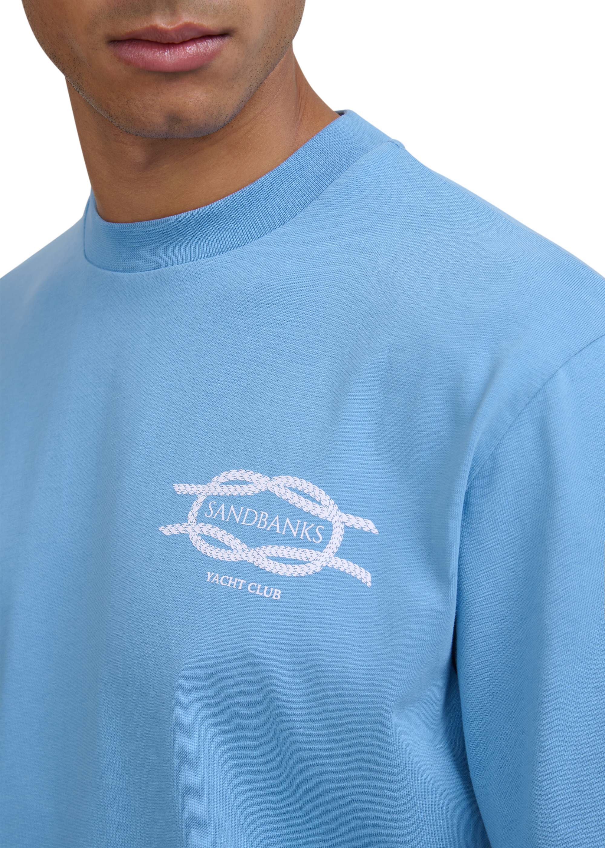 Sandbanks Yacht Club T-Shirt - Dusty Blue