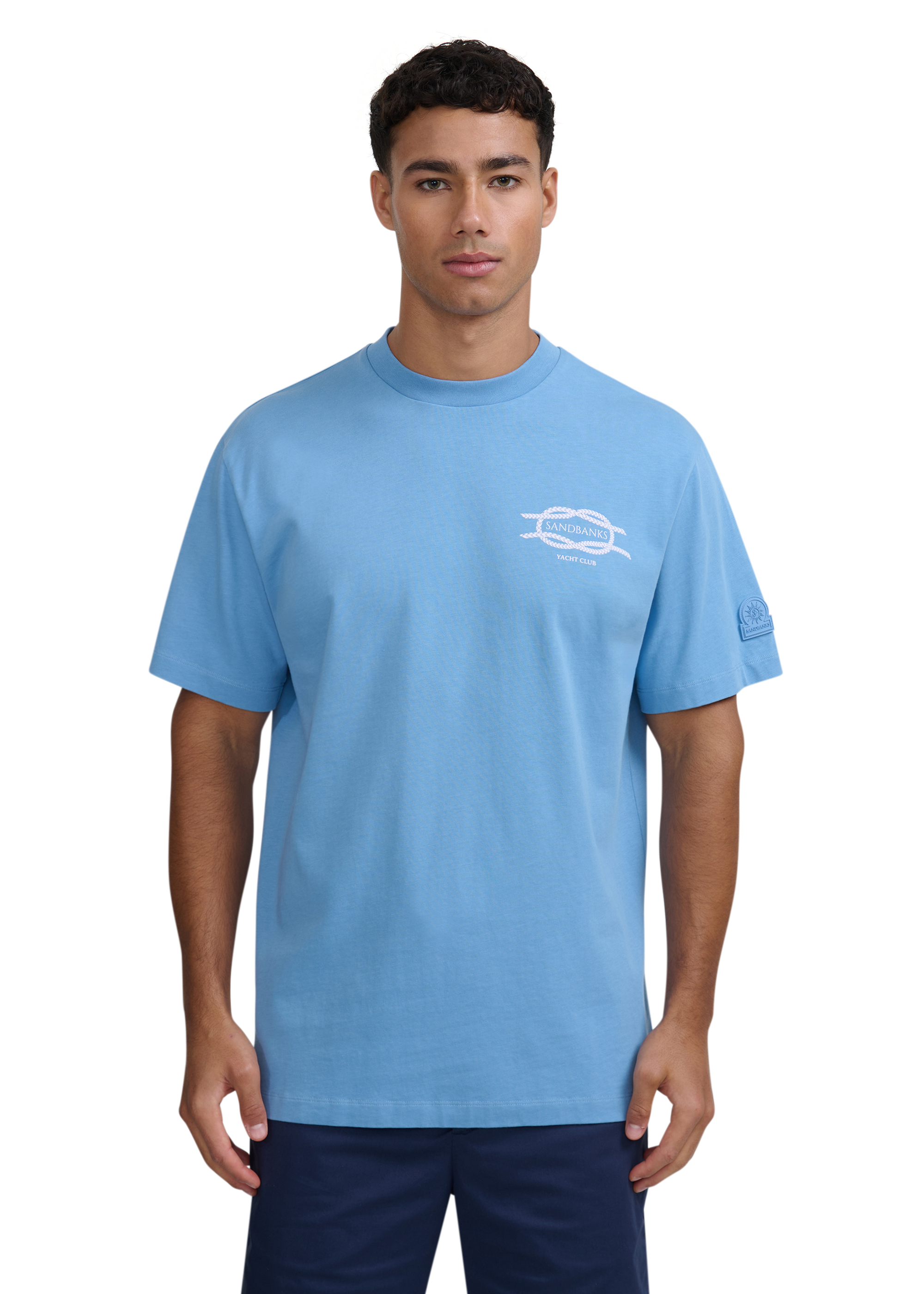 Sandbanks Yacht Club T-Shirt - Dusty Blue