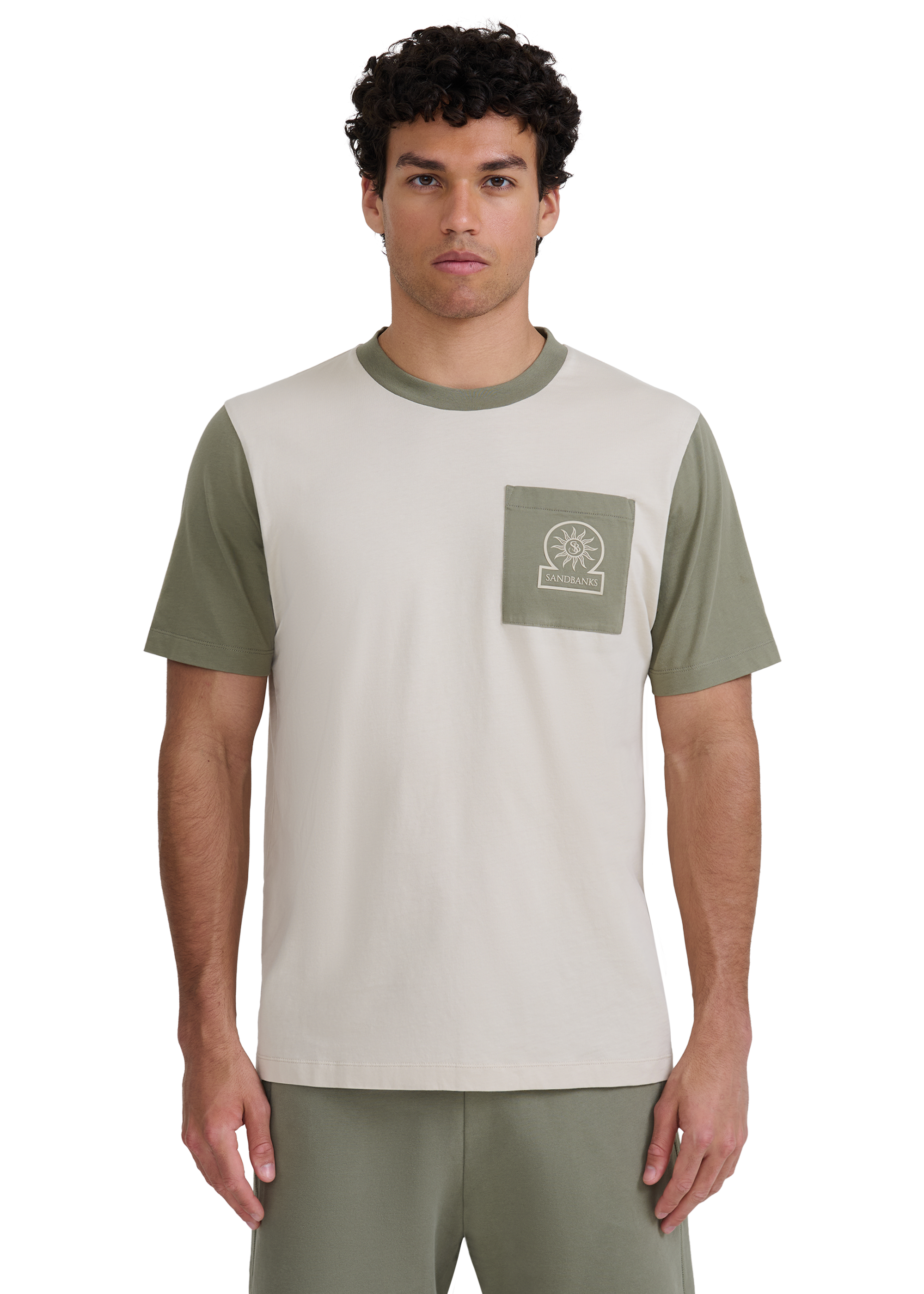 Contrast Pocket Badge Logo T-shirt - Stone