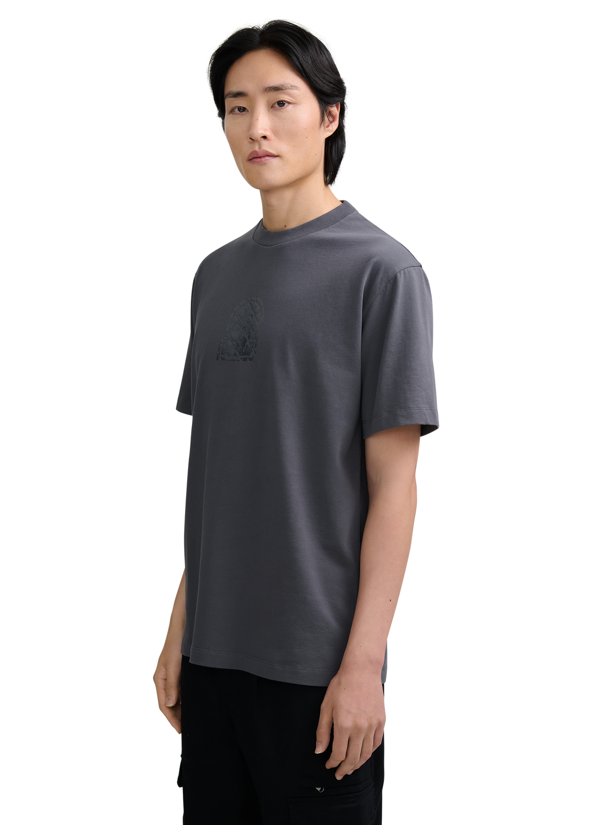 Distressed Graphic Logo T-Shirt - Anthracite